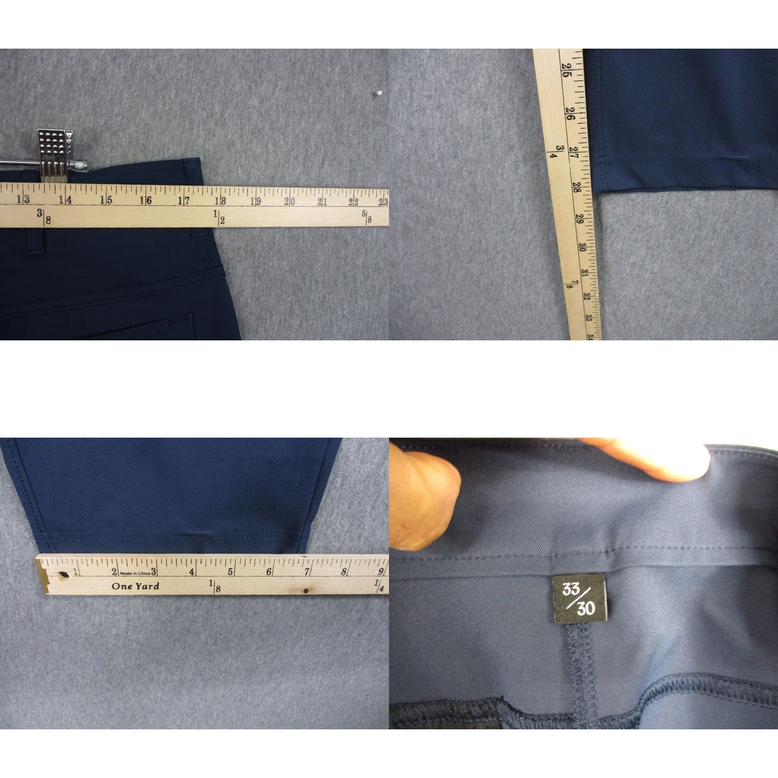 Vintage Public Rec Pants Mens 33x30 Blue Chino 5 Pocket Tapered Microfiber Casual Travel Shirt/Bottom? Size US 33 - 8 Thumbnail
