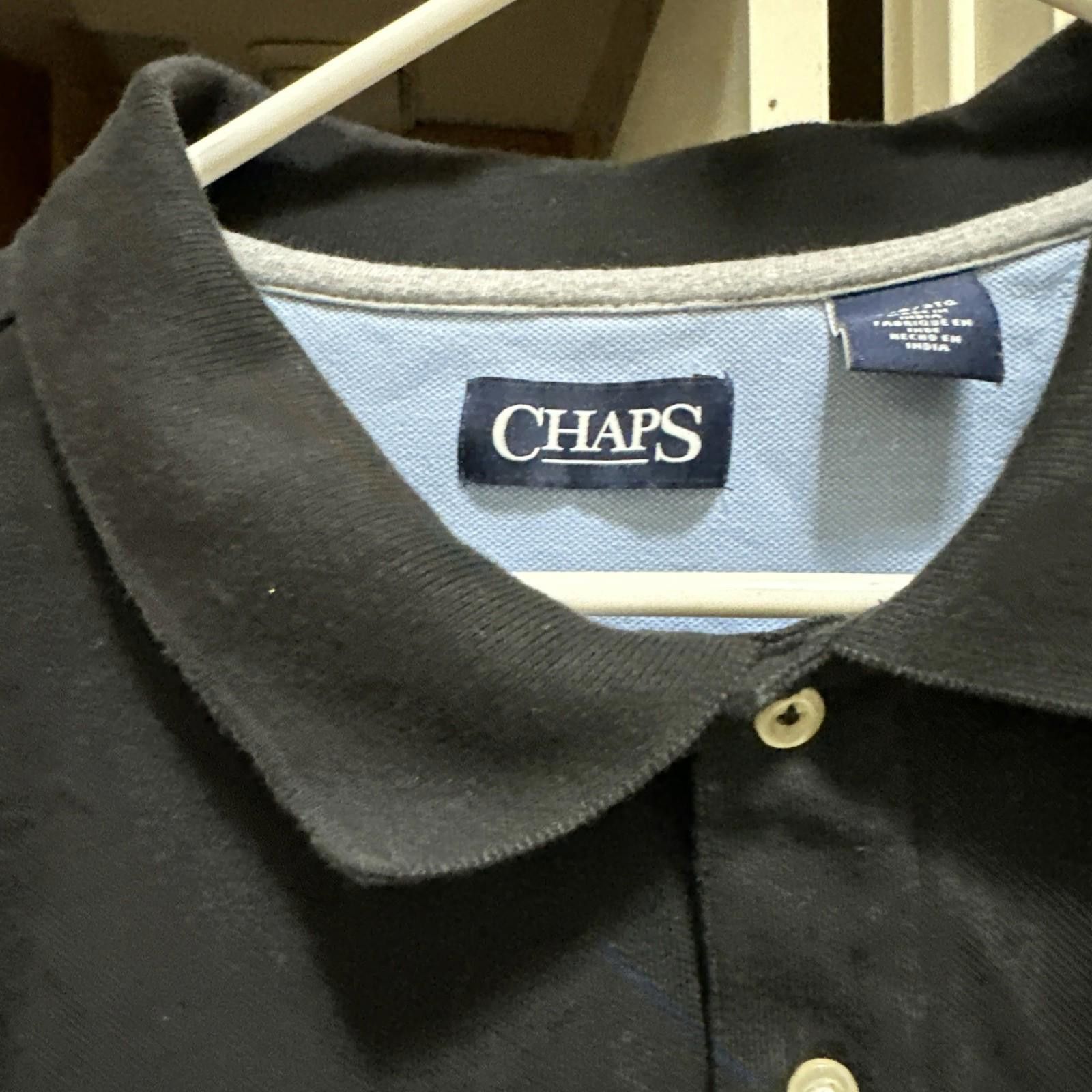 Chaps Chaps Men's Size 2XL Polo Shirt Black Cotton Short Sleeve Size US XXL / EU 58 / 5 - 2 Thumbnail