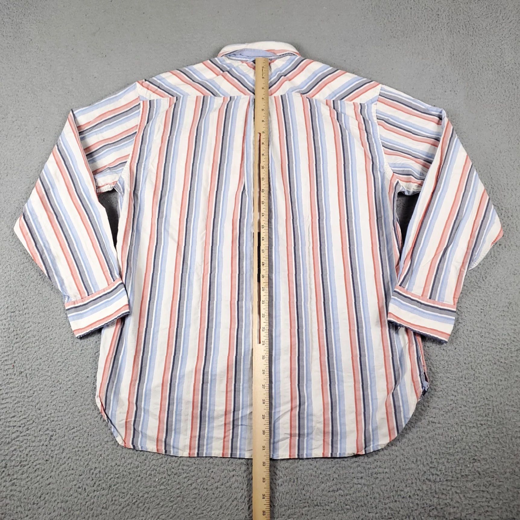 Tommy Hilfiger Tommy Hilfiger Button-Up Shirt Mens Large Red Blue Striped Long Sleeve Classic Casual Size US L / EU 52-54 / 3 - 5 Thumbnail