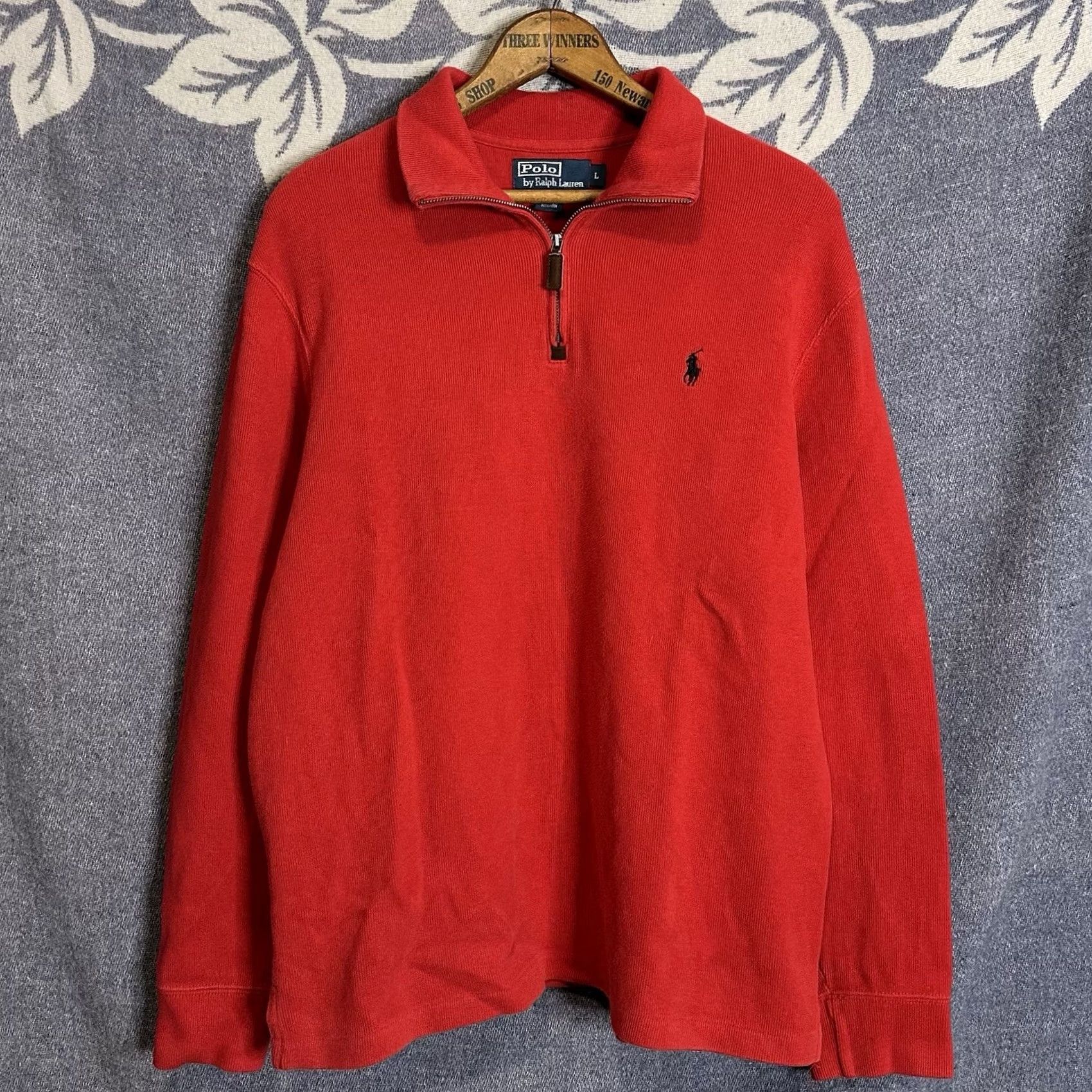 Polo Ralph Lauren VINTAGE Polo Ralph Lauren Red Quarter Zip Sweater Men’s L Solid Knit Logo Pullover 90s Preppy Mens Size US L / EU 52-54 / 3 - 2 Thumbnail