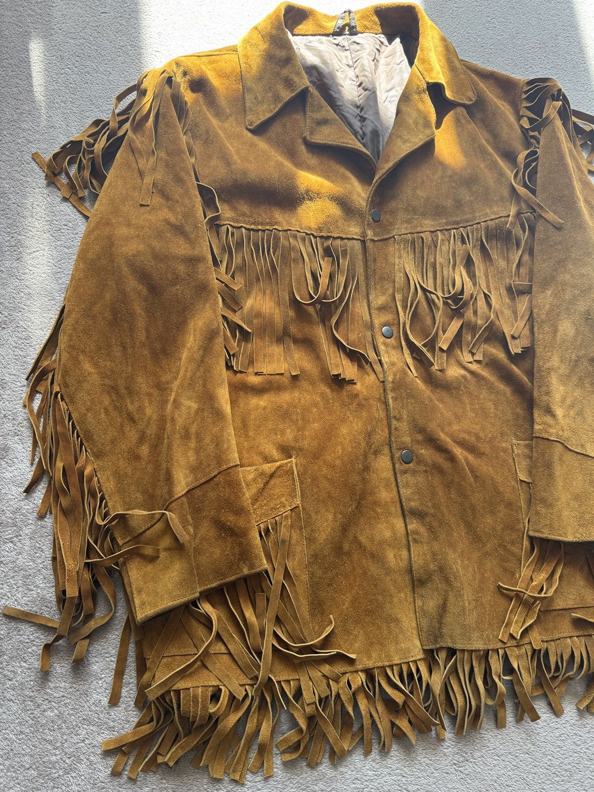 Cowboy Equipment Rare Western Fringe Leather Jacket Country Boho schott gucci Size L / US 10 / IT 46 - 2 Thumbnail