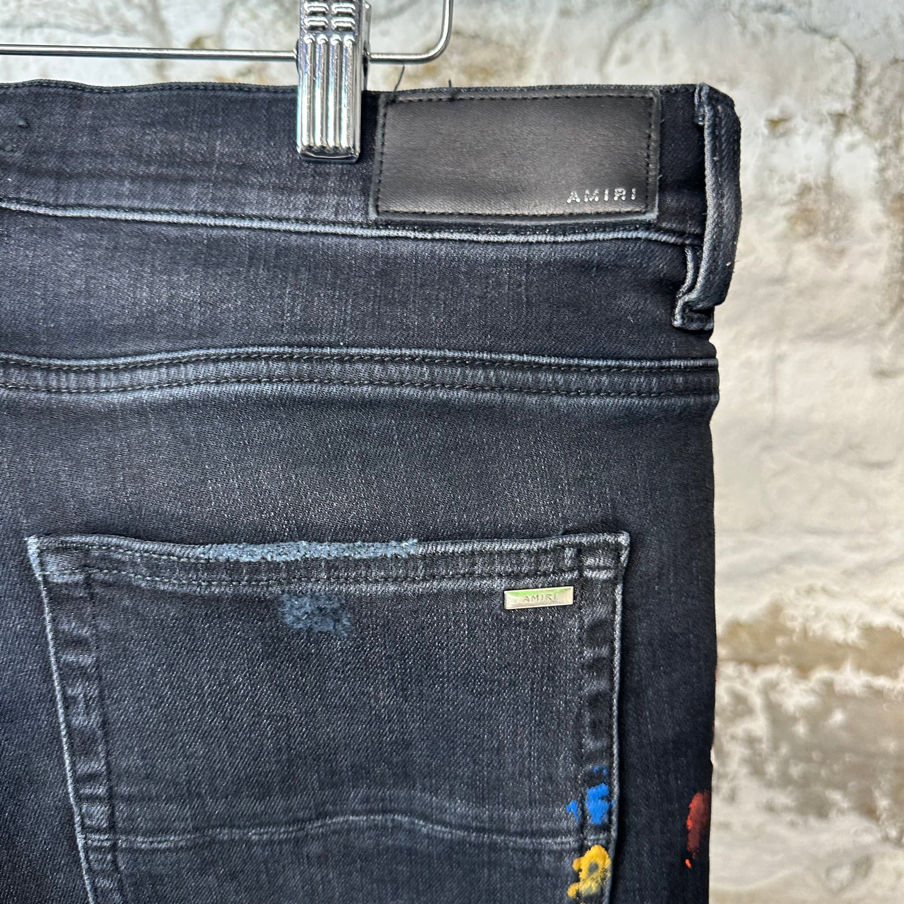 Amiri Amiri Multicolor Paint Splatter Black Denim Jeans Sz 36 Size US 36 / EU 52 - 4 Thumbnail