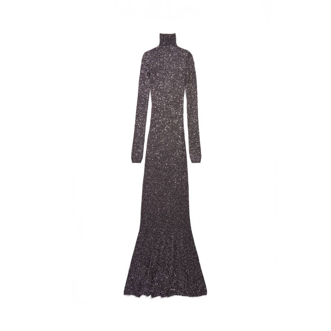 Balenciaga o1in1g0326 Maxi Dress in Black/Silver Size S / US 4 / IT 40 - 7 Thumbnail