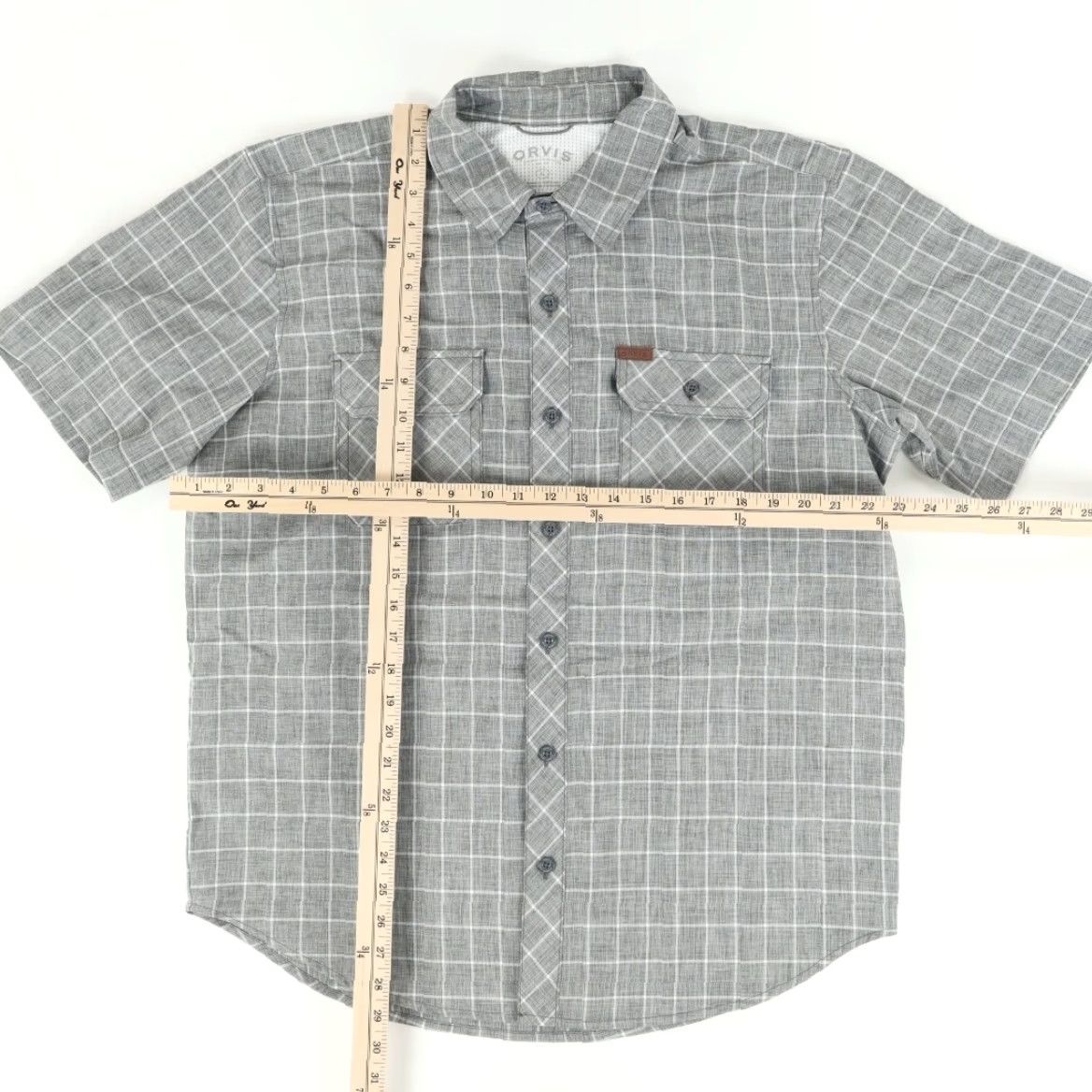 Orvis Orvis Double Pocket Button Down Grid Polyester Solid Shirt Gray Men's L Size US L / EU 52-54 / 3 - 3 Thumbnail