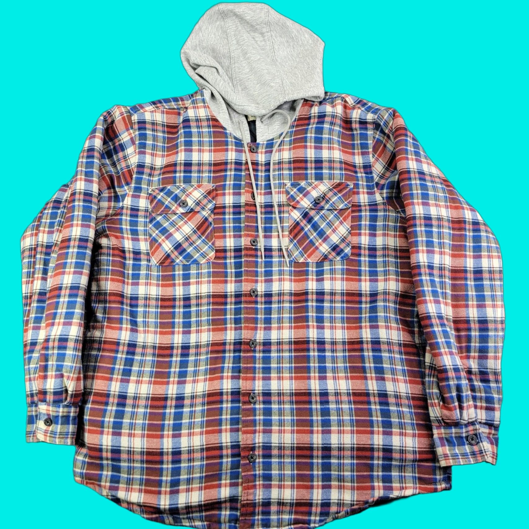 Wrangler VINTAGE Wrangler Jacket Mens XL Red Plaid Quilted Hooded Flannel Lined Warm Outdoor Size US XL / EU 56 / 4 - 1 Thumbnail
