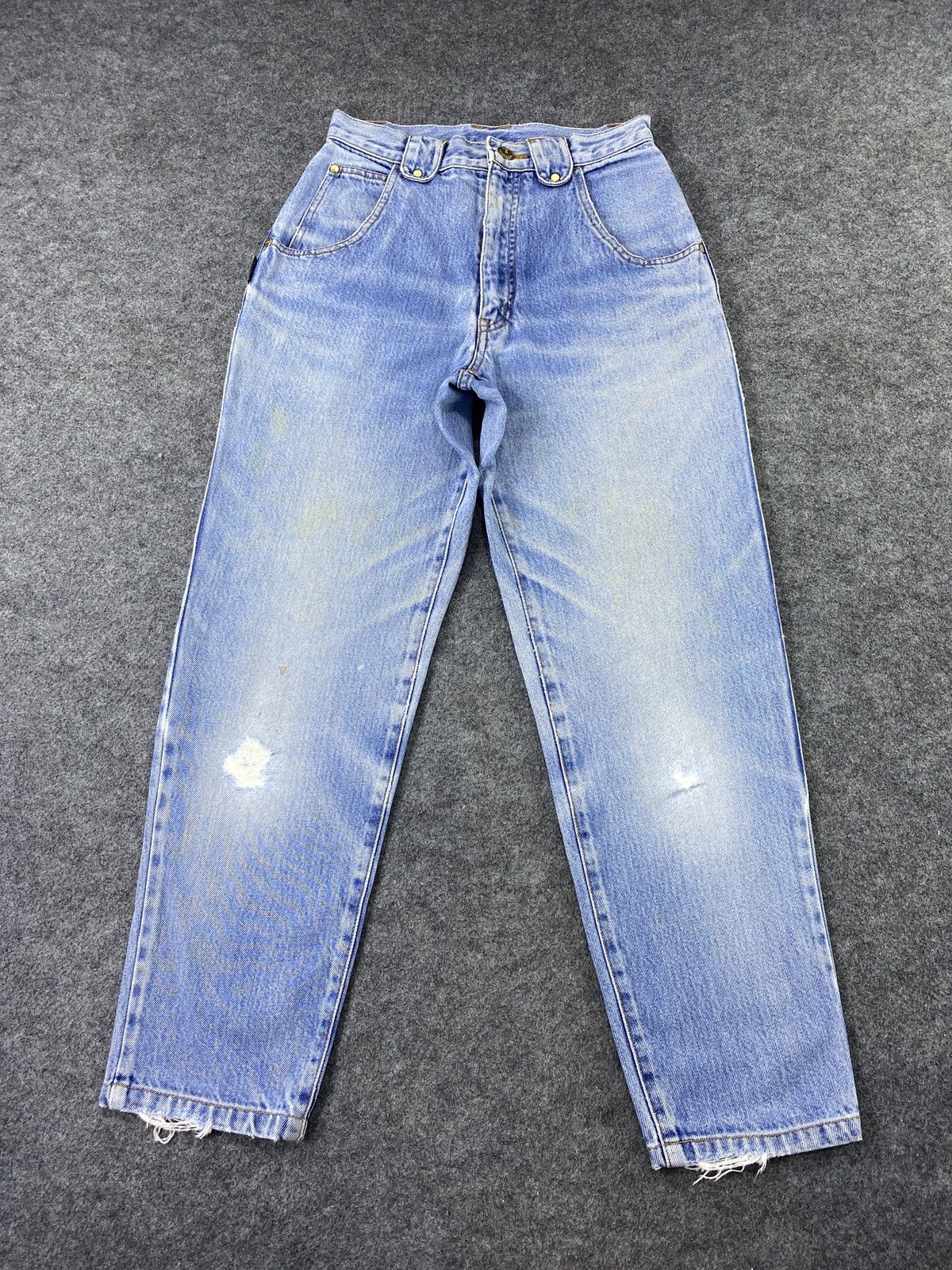 Trussardi × Vintage Vintage Baggy Trussardi Distressed Blue Wash Jeans - J1124 Size 26" / US 2 / IT 38 - 2 Thumbnail