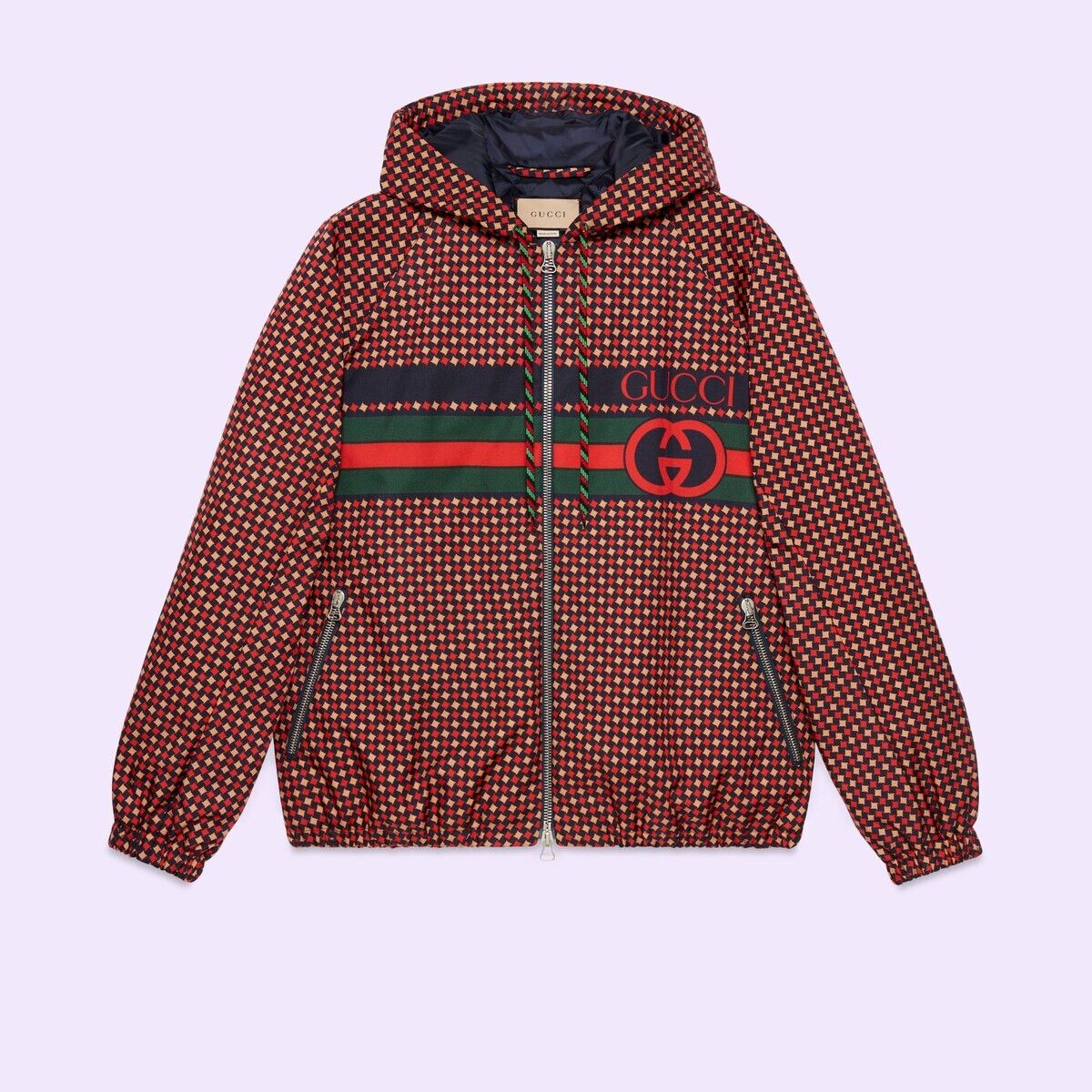 o1s1wg110125 Geometric Houndstooth Canvas Jacket Multicolor