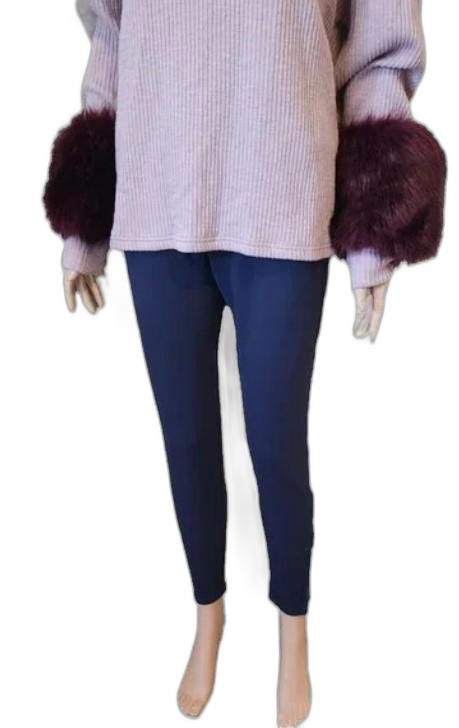 image of Designer (19)Nwt Kristyn Navy Ankle Zip Leggings Msrp $258, Size S in Blue, Women's