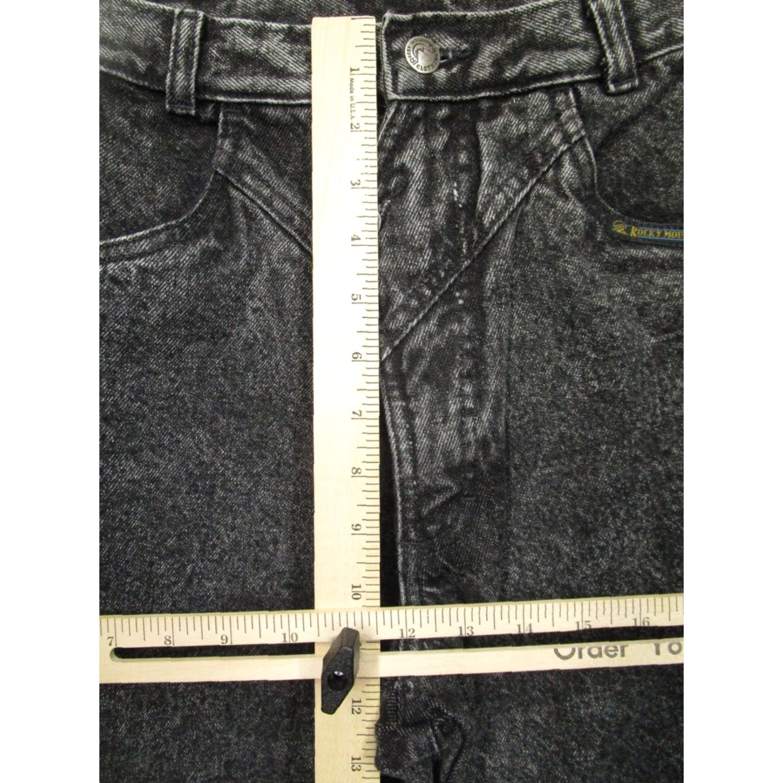 Vintage Rocky Mountain Jeans Women 26x36 Black High Rise Bareback Western Cowboy 5-Pocket Regular Denim Vintage Rock Mountain Jeans Womens Jeans Black Size 29" - 6 Thumbnail