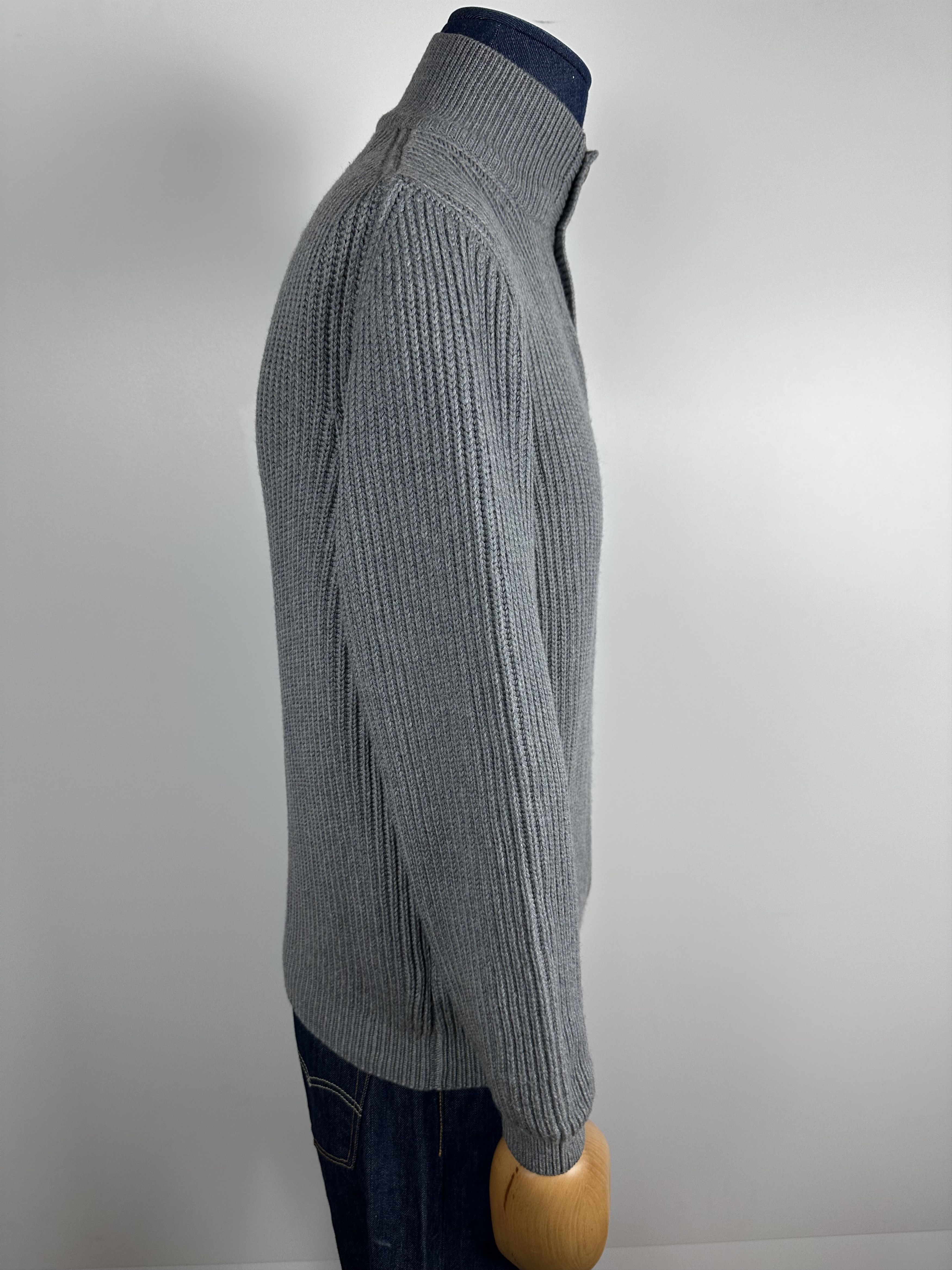 Grailed × Moncler × Vintage Moncler Vintage Wool Knit Sweater Gray High Neck 1\4 Zip M Size US M / EU 48-50 / 2 - 9 Thumbnail