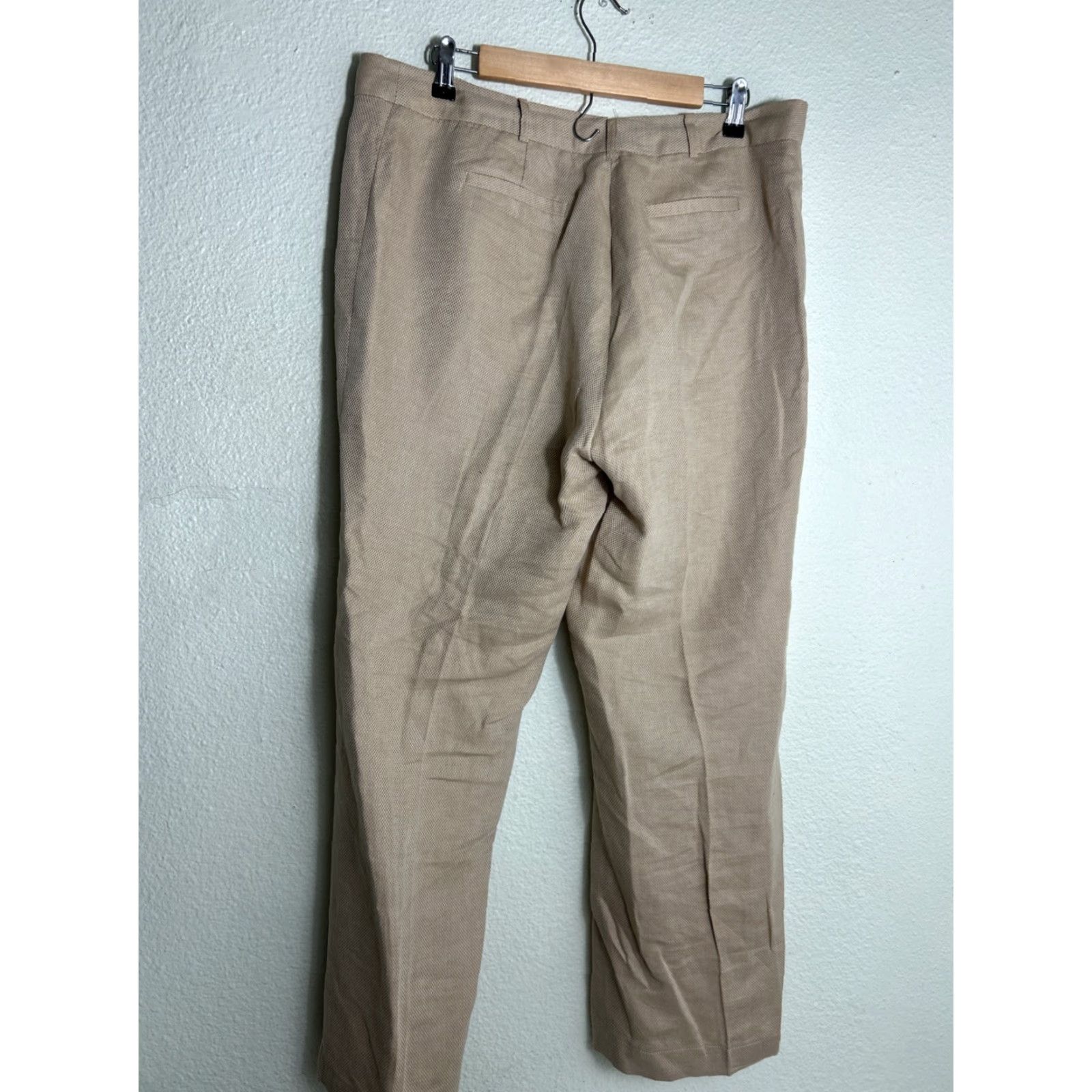 Evan Picone Evan Picone Womens Linen Blend Pants Beige Size 36x29 Dress Pants Size 25" / US 0 / IT 36 - 7 Thumbnail