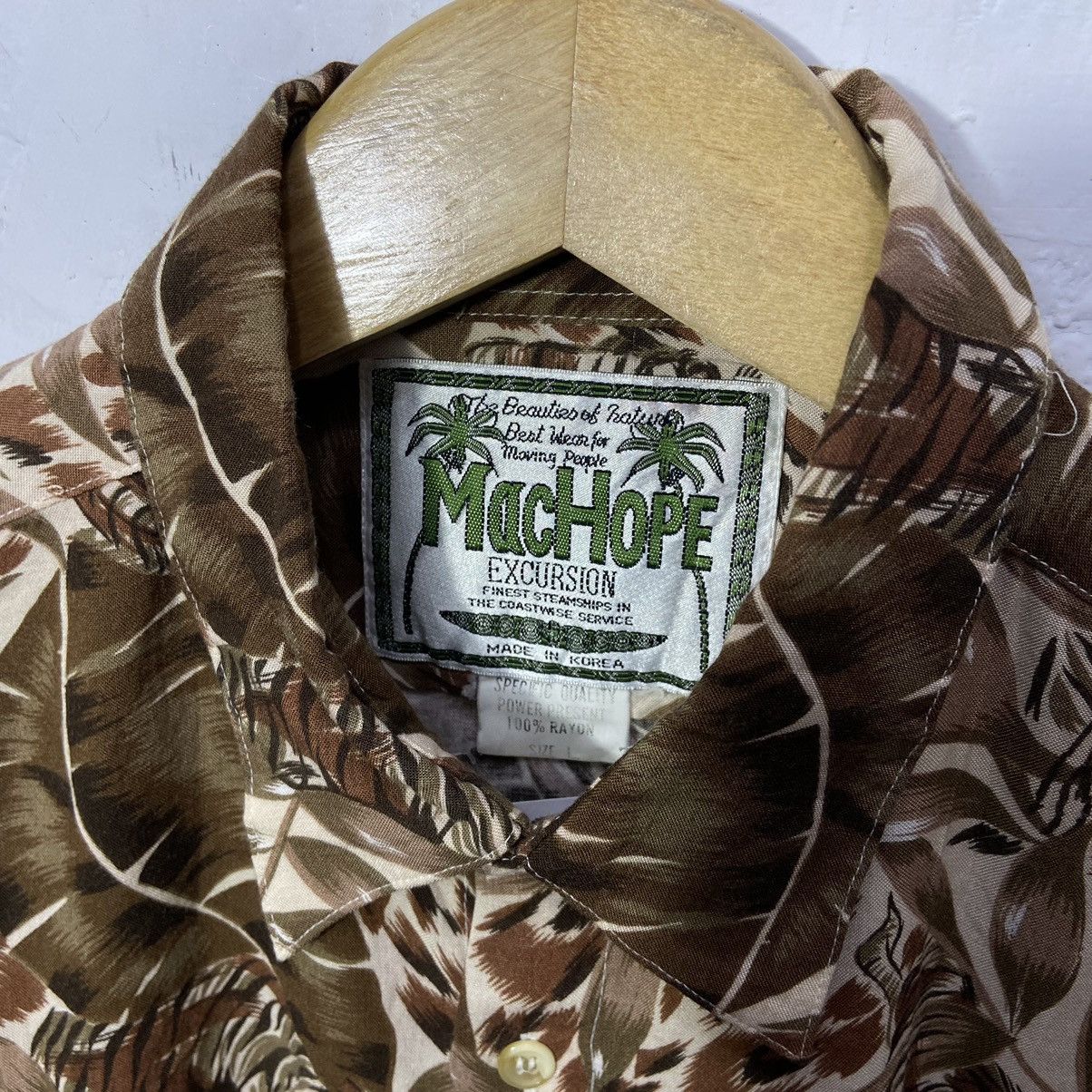 Japanese Brand Machope Casual 100% Rayon Shirt Pattern Full Tree Size US L / EU 52-54 / 3 - 3 Thumbnail