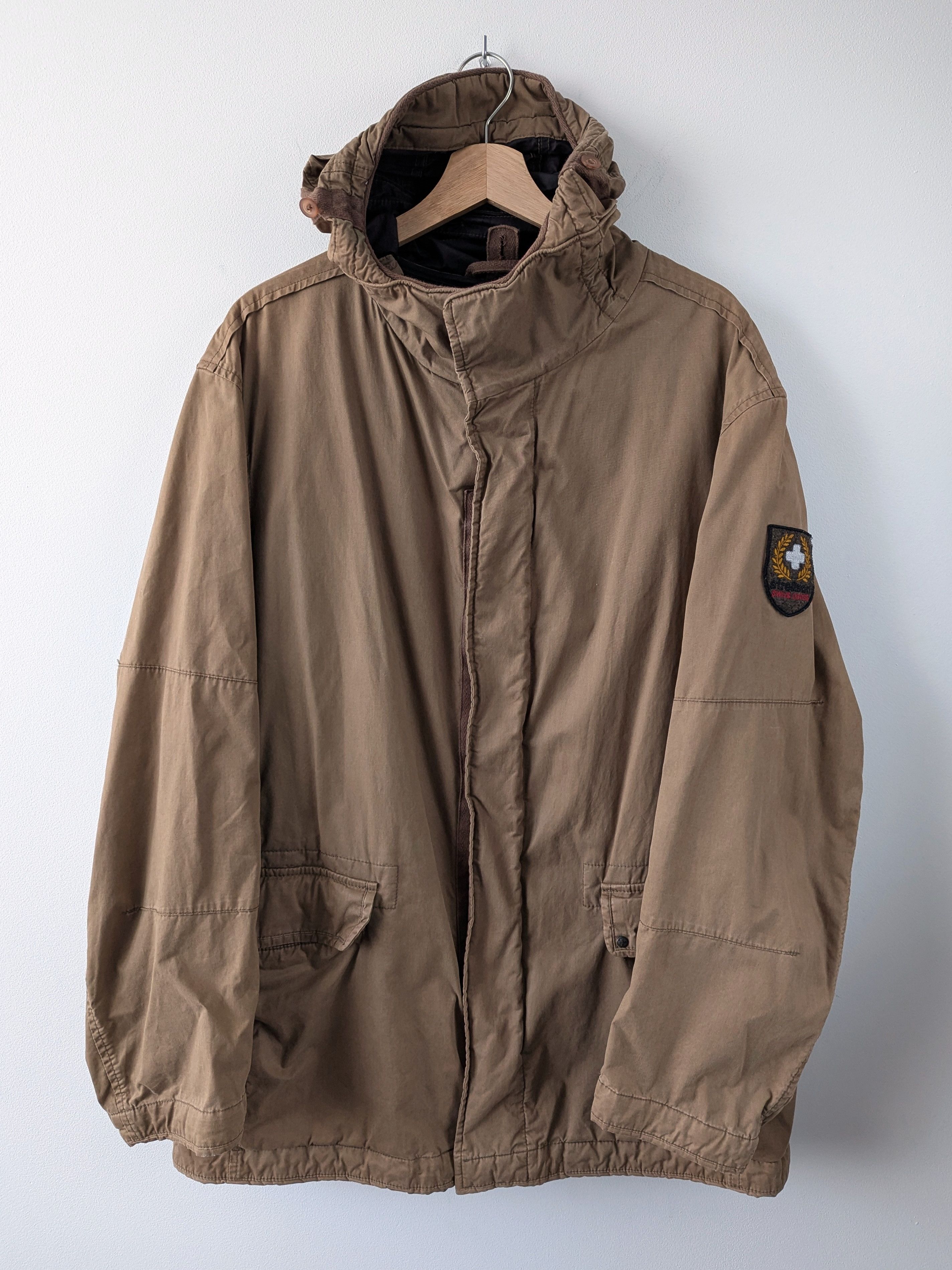 Strellson Vintage STRELLSON Swiss Military Zip Hooded Jacket beige Size US XL / EU 56 / 4 - 1 Thumbnail