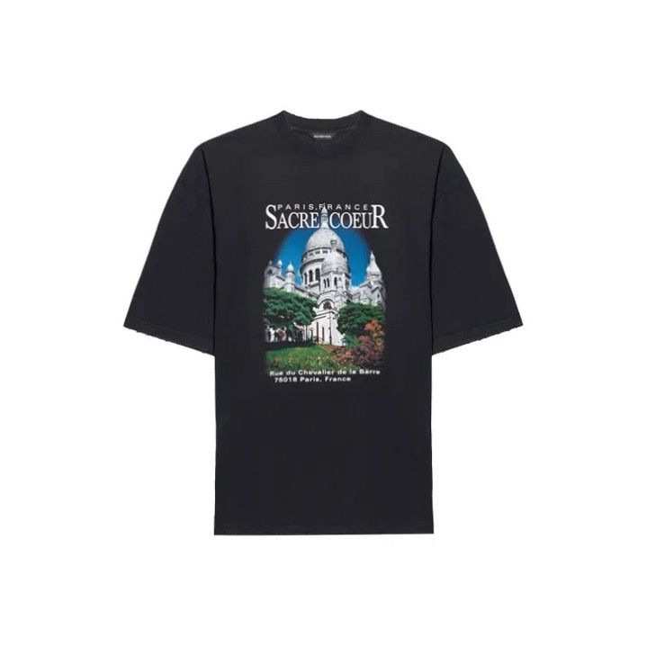Balenciaga Balenciaga SS21 Oversized Black Graphic T-Shirt Size US L / EU 52-54 / 3 - 1 Thumbnail