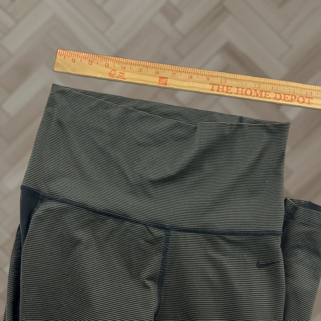 Nike Nike Dri-Fit Striped Full Length Leggings Women's M Green Athletic Yoga Leggings Size 32" / US 10 / IT 46 - 1 Thumbnail