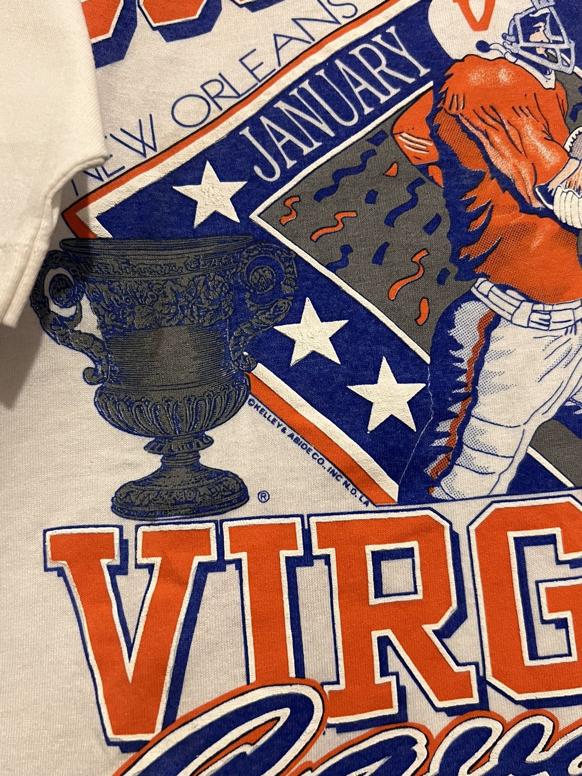 NCAA Vaintage 1991 90s Sugar Bowl Virginia Cavaliers Football Tee Size US XXL / EU 58 / 5 - 5 Thumbnail