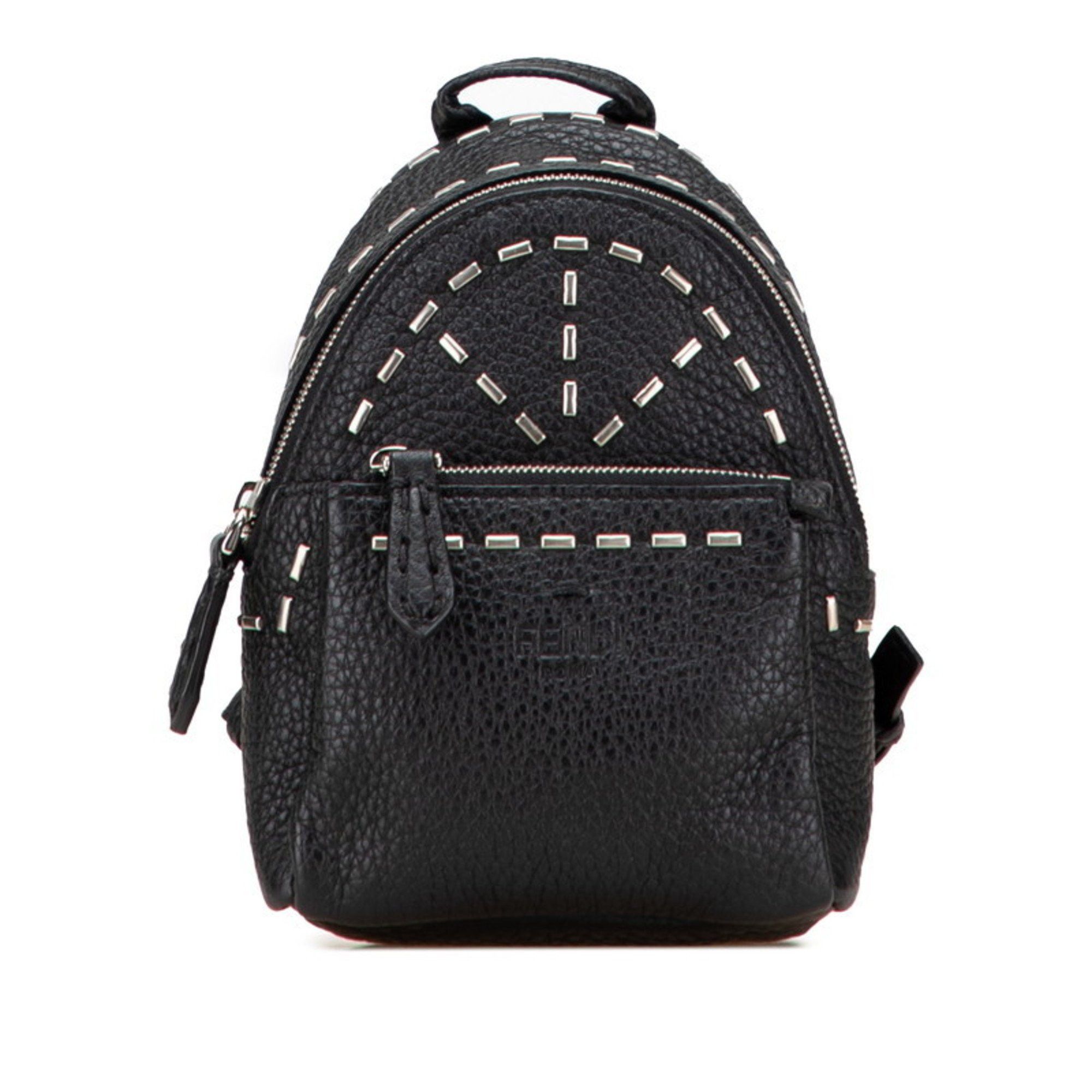 Fendi Fendi Backpack Keychain Bag Charm Small Item Case 7AR471 Black Leather Women's FENDI Size ONE SIZE - 1 Thumbnail