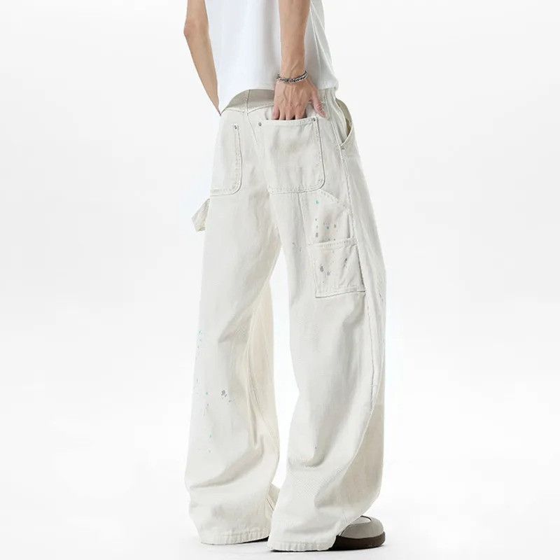 Jean Splash-Ink Patchwork Wide Leg Street Jeans Size US 32 / EU 48 - 2 Thumbnail