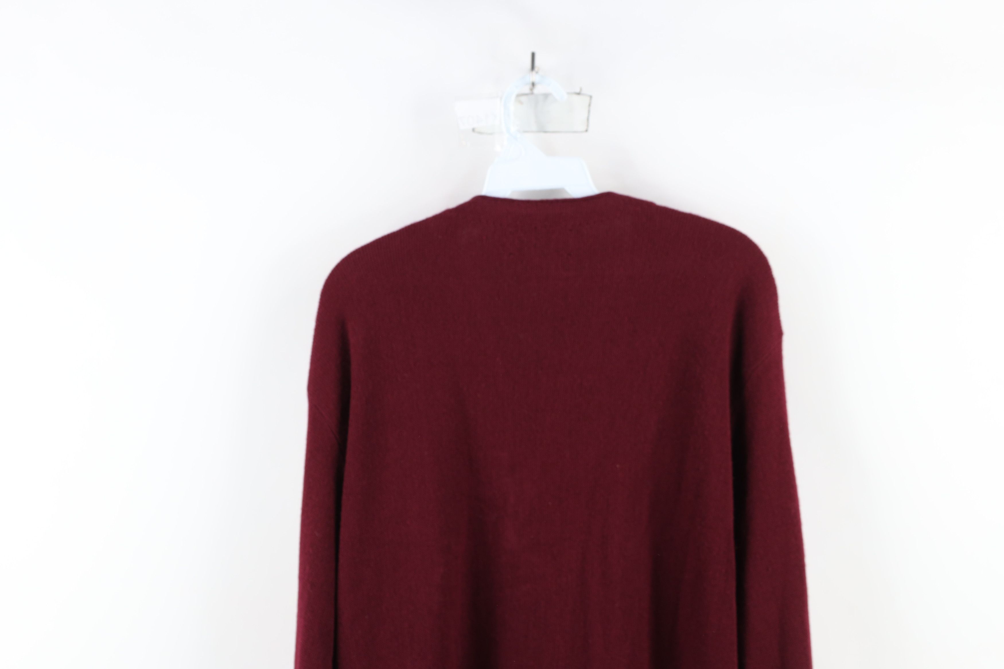 Vintage Vintage 90s Streetwear Knit Cardigan Sweater Maroon USA Size US L / EU 52-54 / 3 - 11 Thumbnail