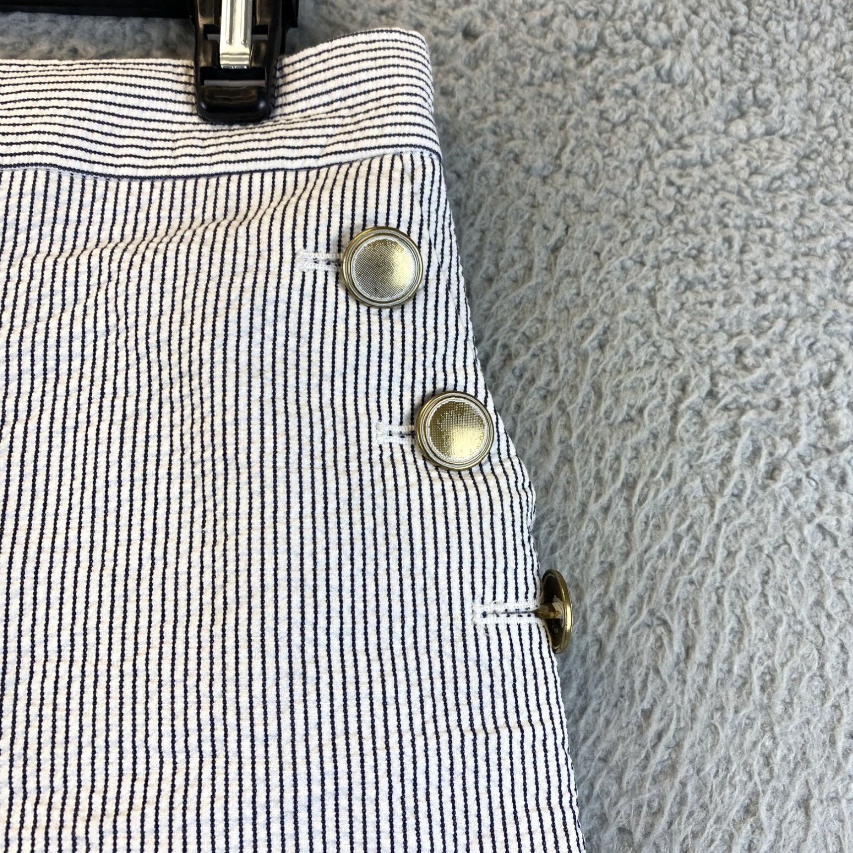J.Crew JCrew Skirt Womens Size 6 Short A-Line Striped Pockets Casual White Multicolor 6 Short Size 28" / US 6 / IT 42 - 3 Thumbnail