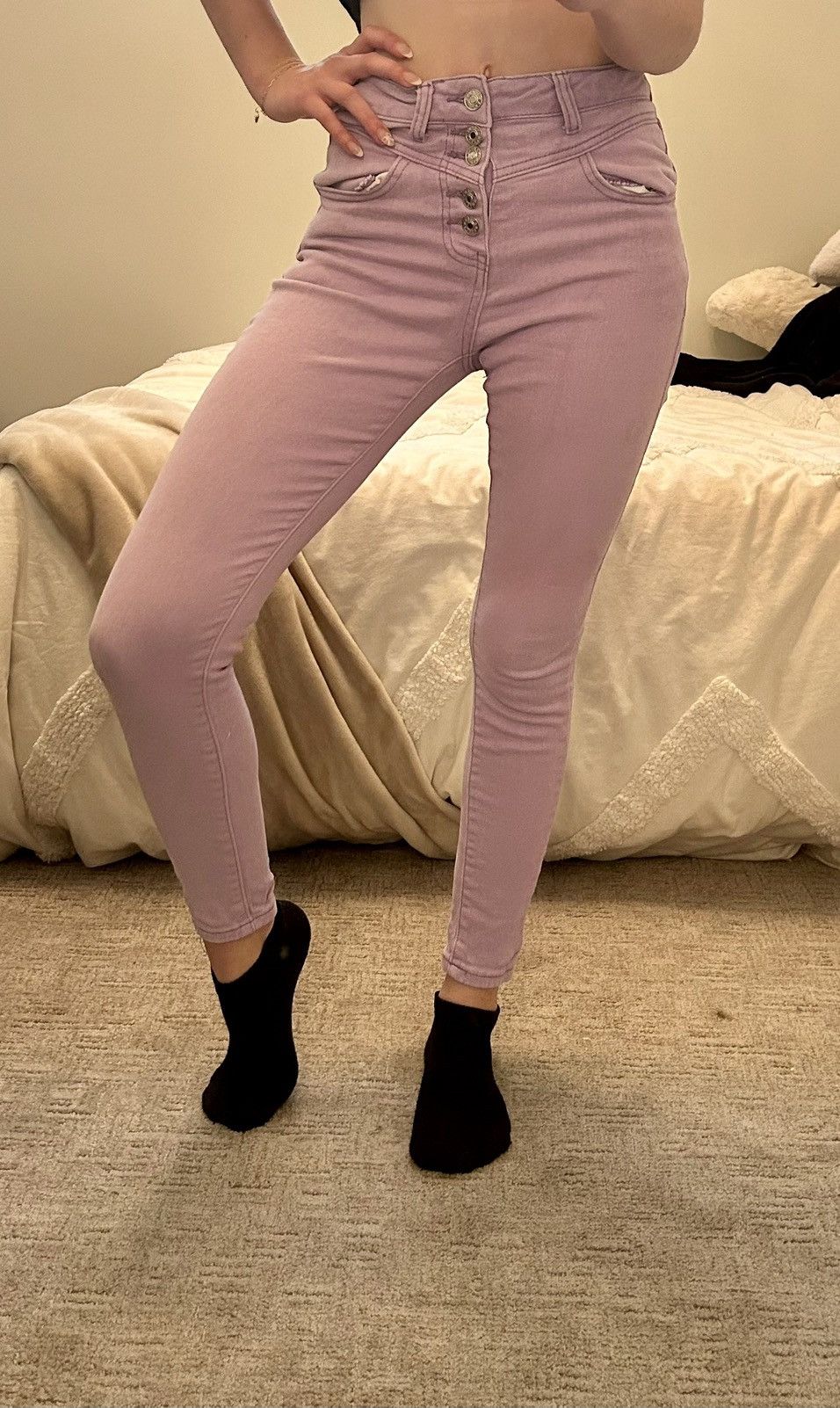 Shein Purple Shein skinny jeans with 5 buttons and pockets Size 25" / US 0 / IT 36 - 1 Thumbnail
