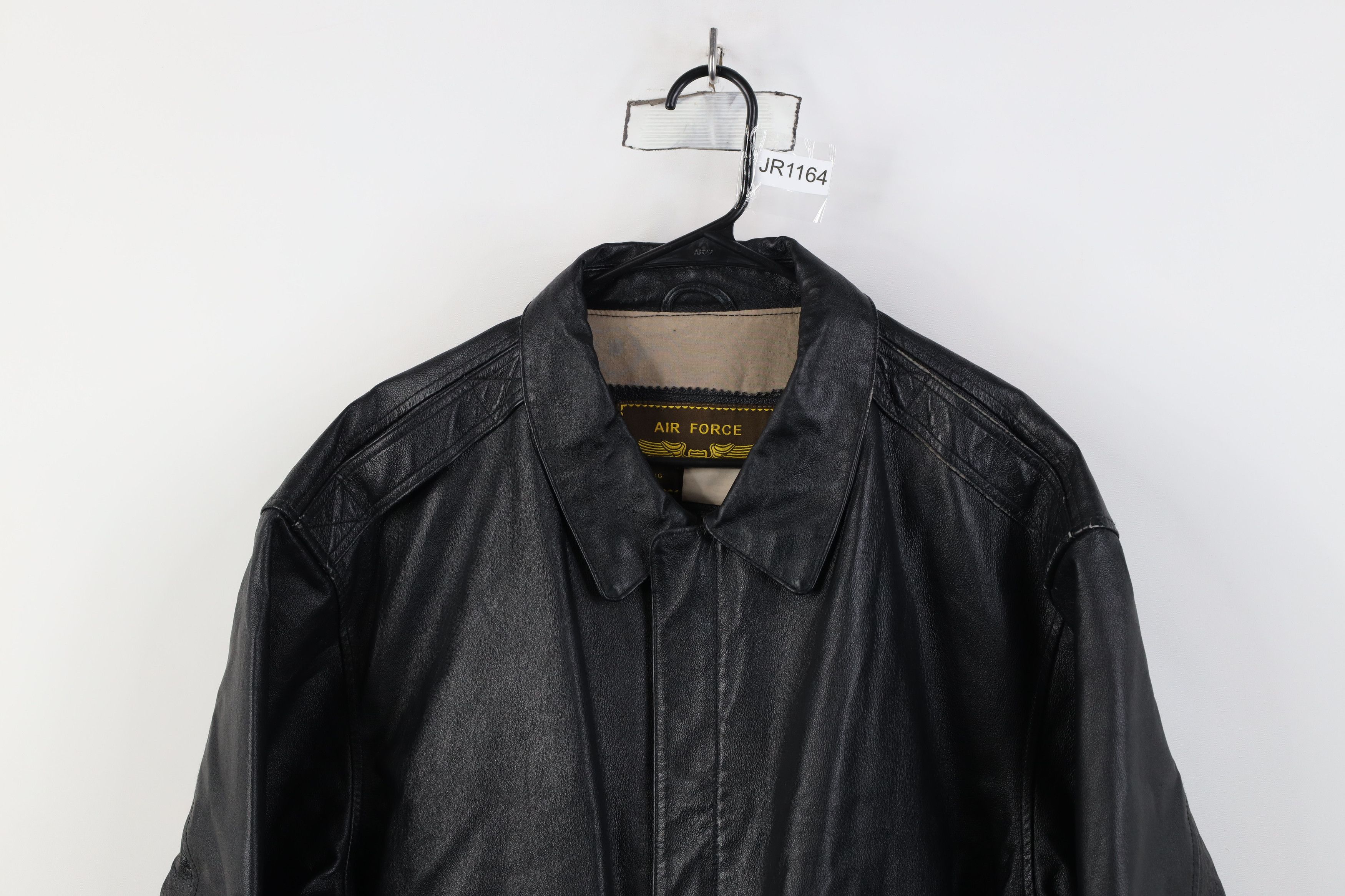 Vintage Vintage 90s Streetwear Force Leather Flight Bomber Jacket Size US XL / EU 56 / 4 - 2 Thumbnail