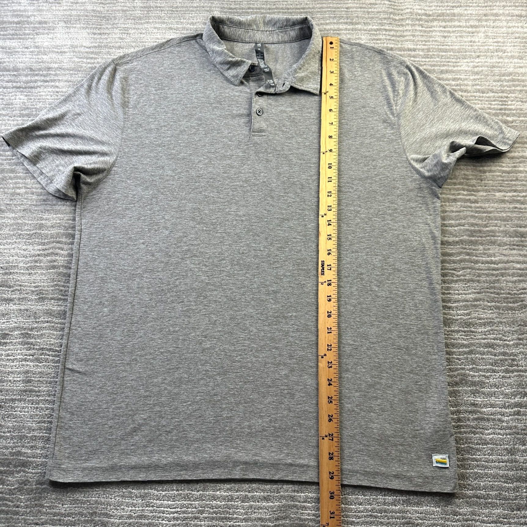 Vuori Vuori Polo Shirt Mens XL Gray Heather Strato Tech Polo Shirt Embroidered Logo Vuori Card? Size US XL / EU 56 / 4 - 8 Thumbnail
