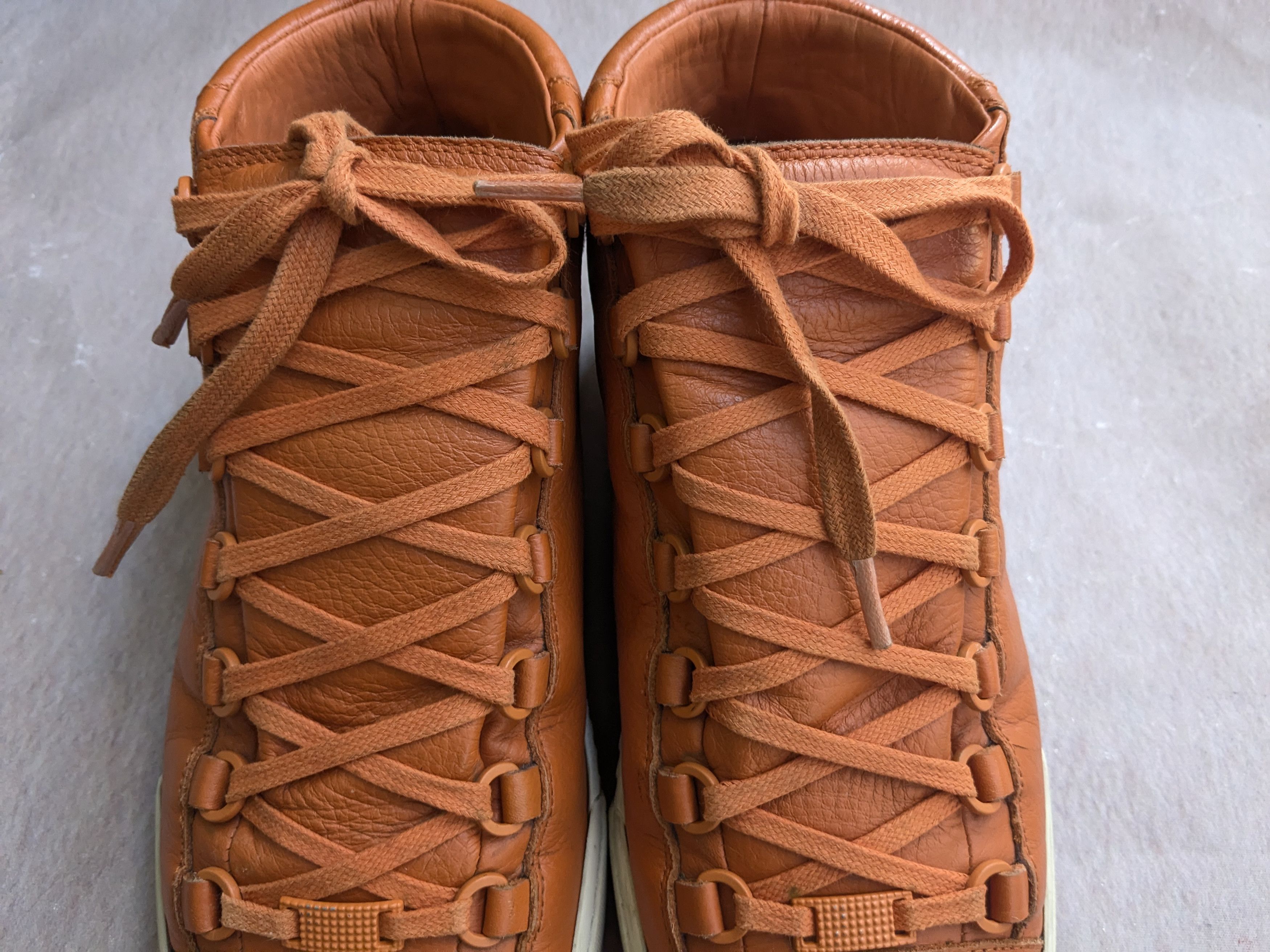 Balenciaga Balenciaga Arena Orange White High Tops Leather 9 Lace Up Size US 9 / EU 42 - 3 Thumbnail
