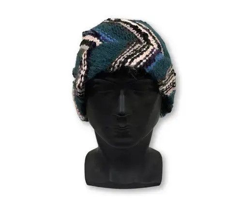 Vintage Japanese Brand Knit Design Beanie Hat Size ONE SIZE - 2 Thumbnail