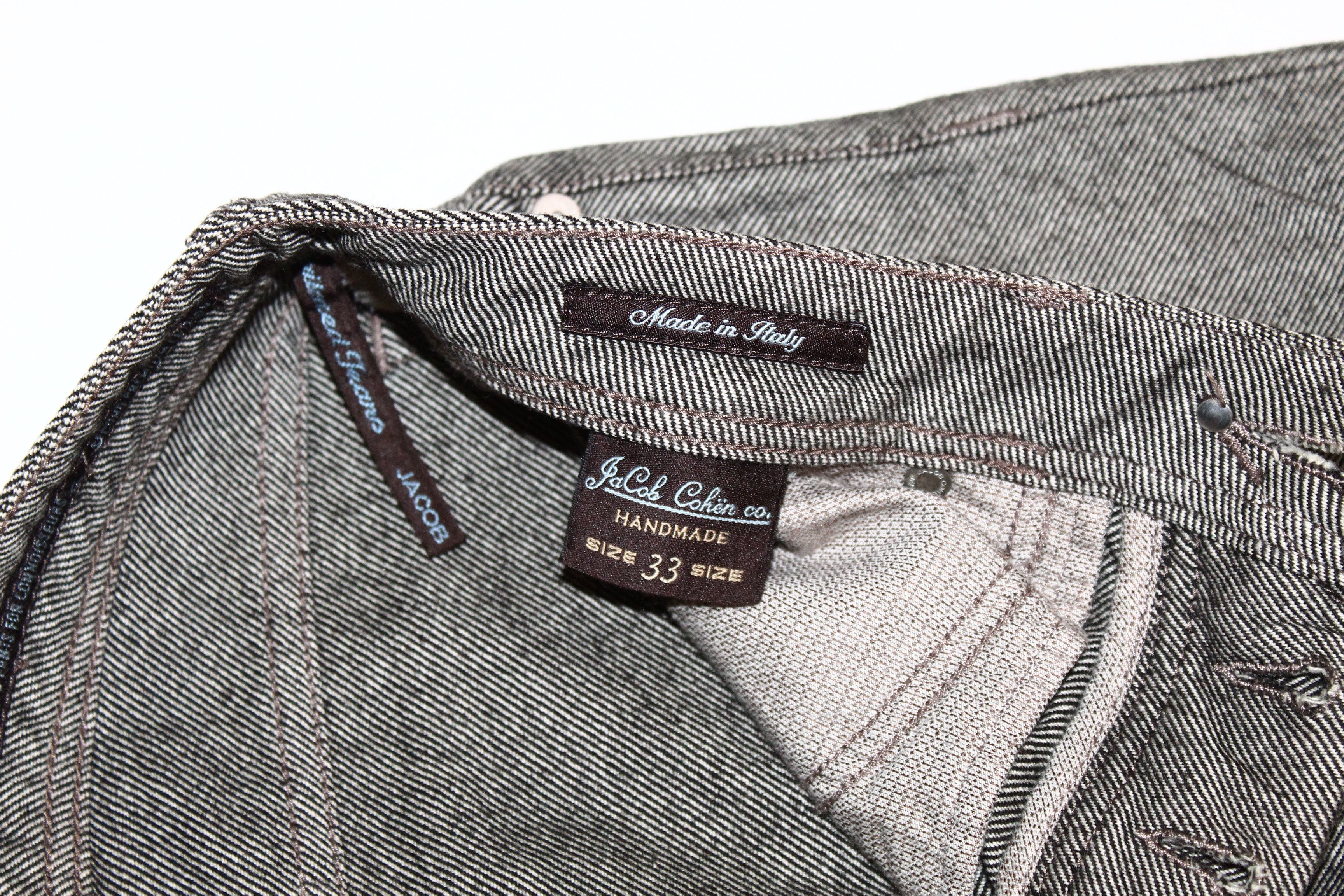 Jacob Cohen Jacob Cohen Herringbone Woven Cotton-Wool Denim Cropped Pant Size US 32 / EU 48 - 8 Thumbnail