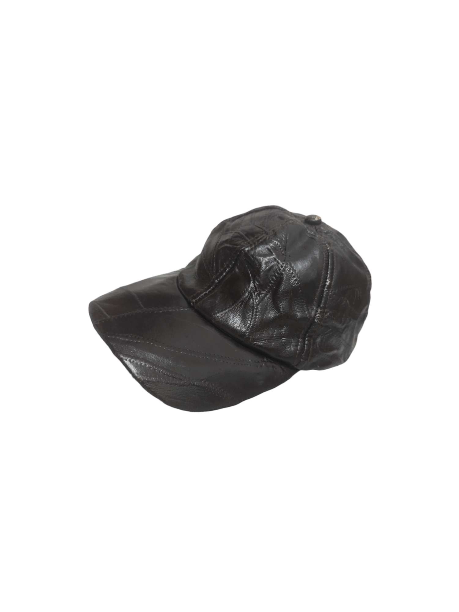 Leather UNBRAND PATCHWORK SOFT LEATHER VINTAGE CAP Size ONE SIZE - 1 Thumbnail
