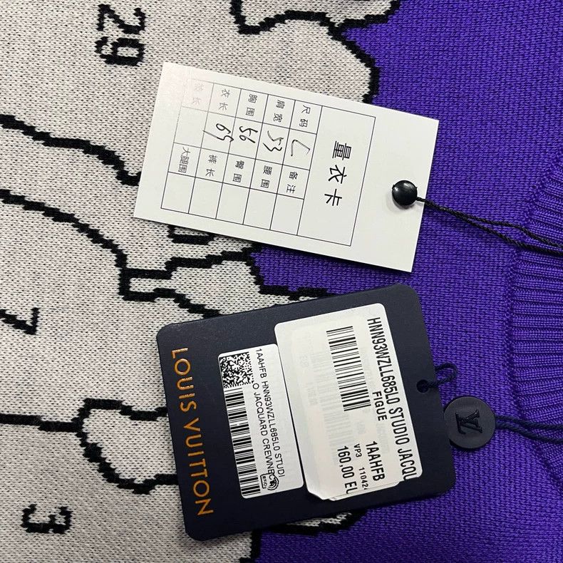 Louis Vuitton Louis Vuitton Purple stick figure logo jacquard cartoon cr Size US M / EU 48-50 / 2 - 5 Thumbnail