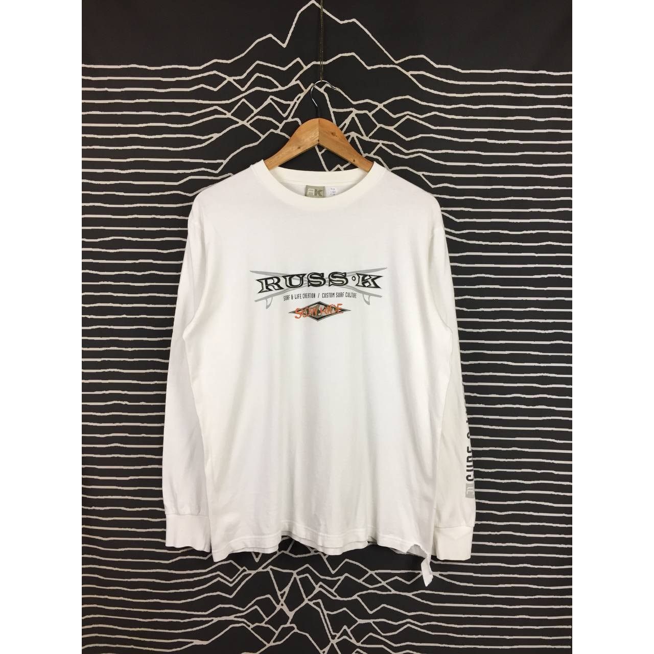 Japanese Brand RUSS-K Custom Surf Culture Slow Ride Longsleeve Tee Size US L / EU 52-54 / 3 - 2 Thumbnail