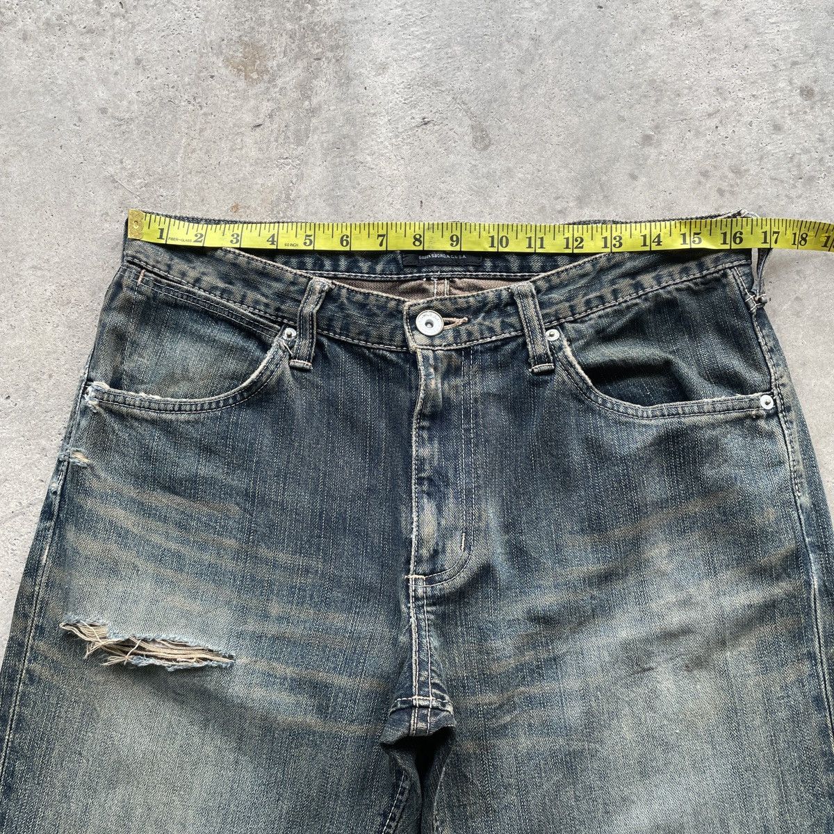 Wrangler W33x32💥 Vintage Wrangler Faded Distressed Denim Jeans Pants Size US 33 - 5 Thumbnail