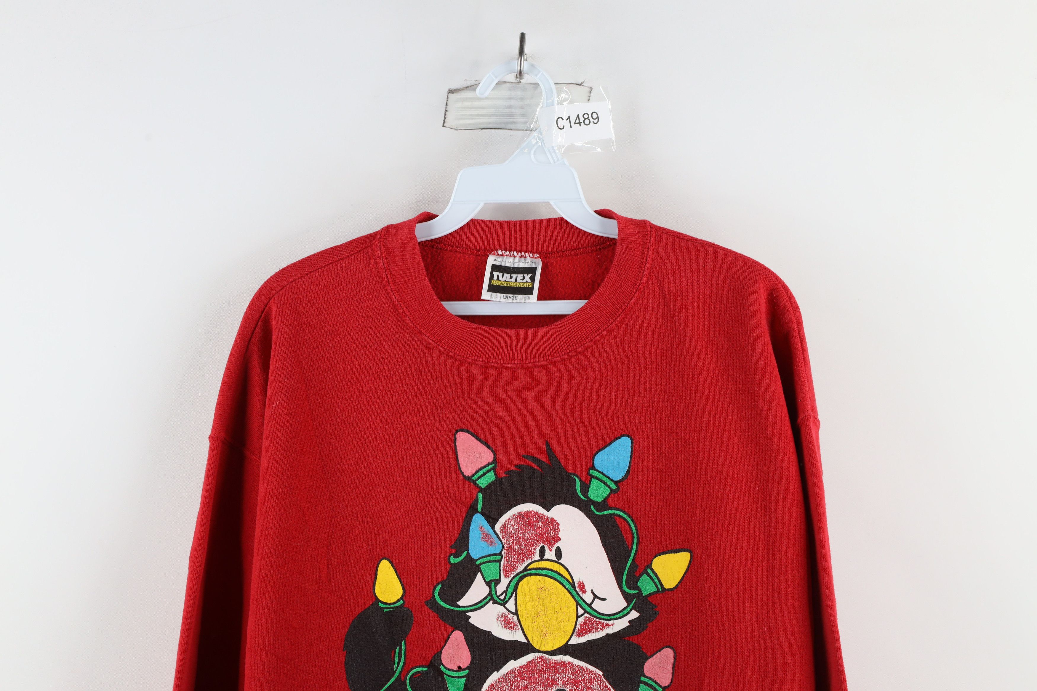 Vintage Vintage 90s Streetwear Christmas Lighten Up Sweatshirt USA Size L / US 10 / IT 46 - 2 Thumbnail