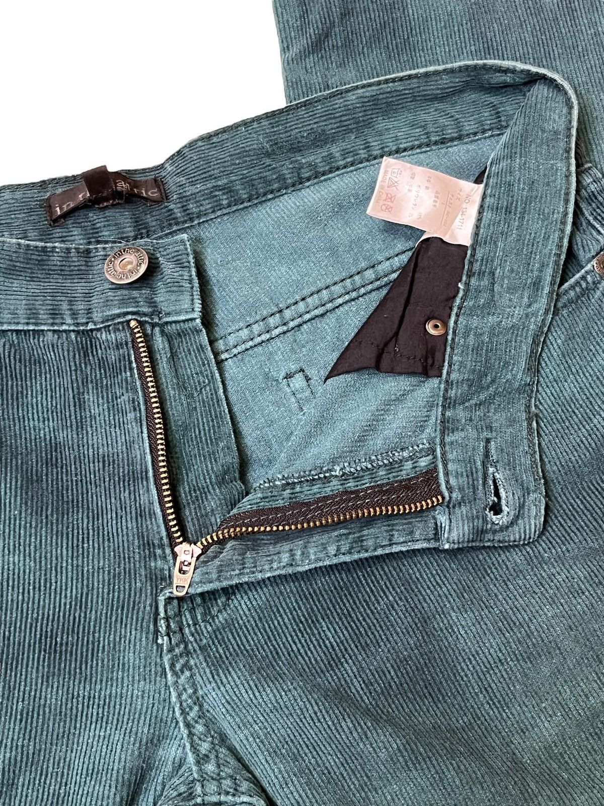 In The Attic IN THE ATTIC GREEN CORDUROY JEANS Size US 33 - 10 Thumbnail