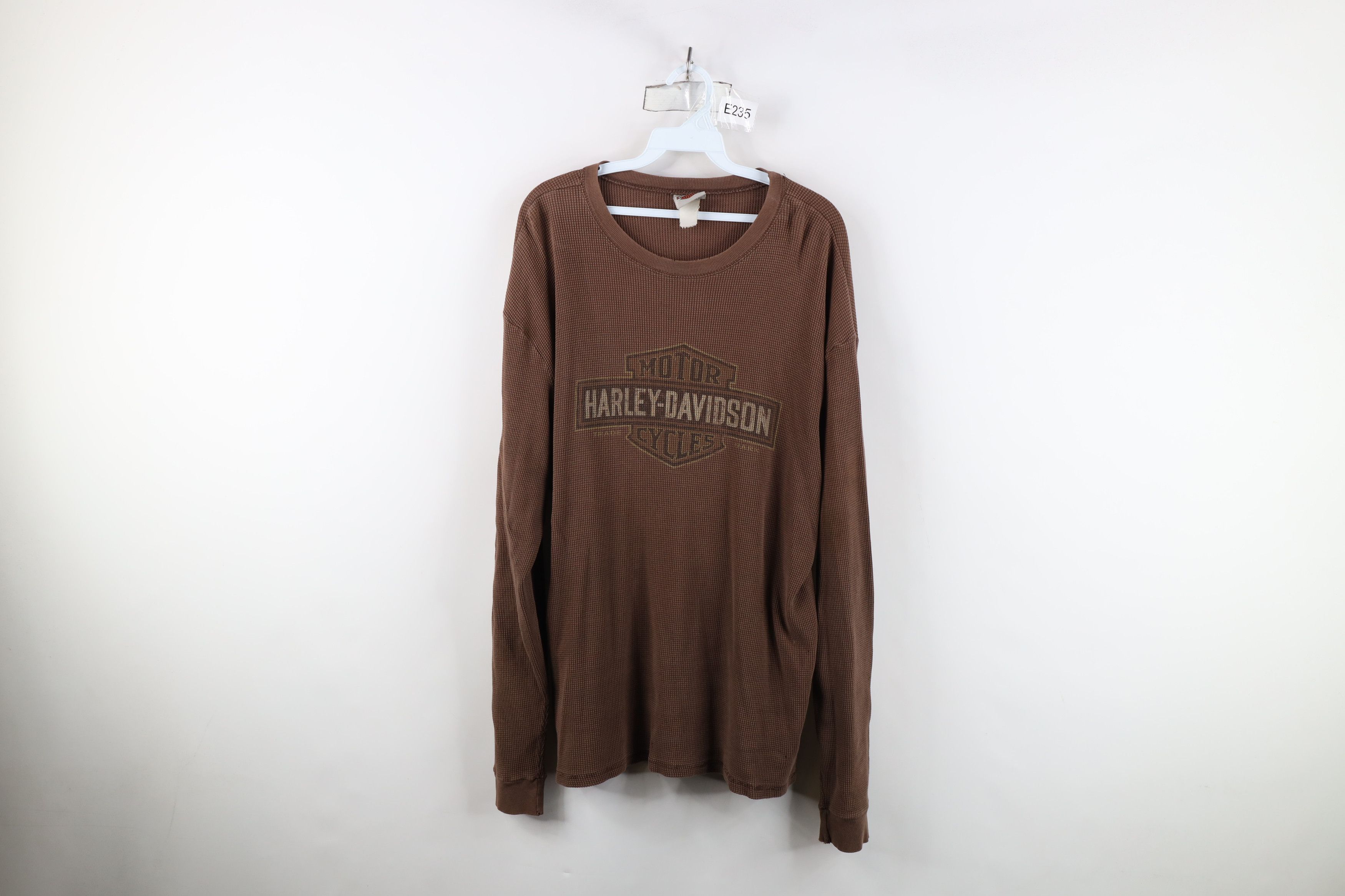 Harley Davidson Vintage Harley Davidson Waffle Knit Long Sleeve T-Shirt Size US XL / EU 56 / 4 - 1 Thumbnail