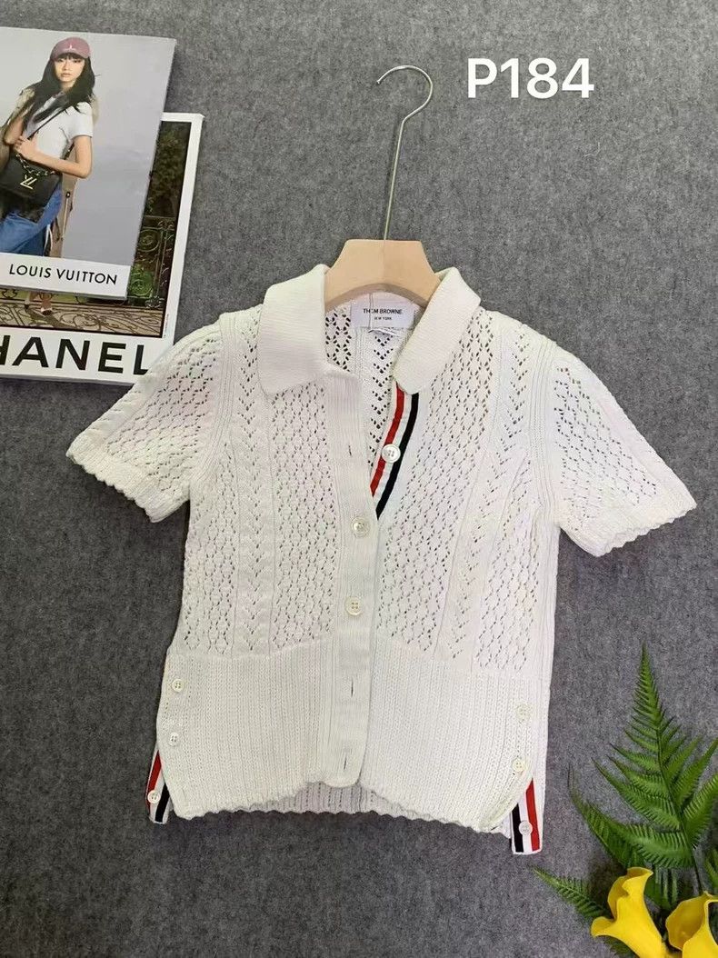 Thom Browne Thom Browne size1 Short sleeve knit top Size US S / EU 44-46 / 1 - 1 Thumbnail