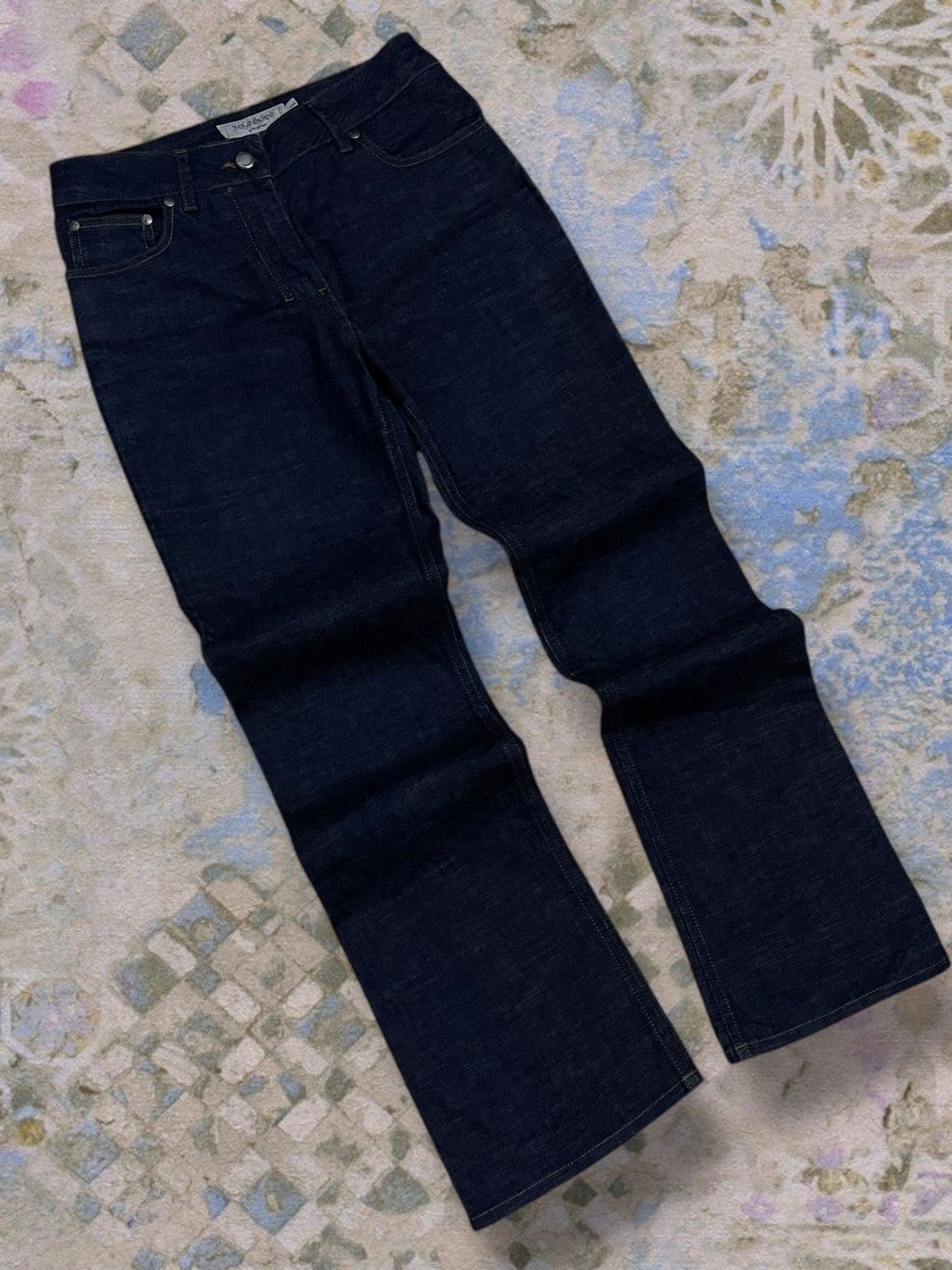 Yves Saint Laurent Vintage Authentic Designer Yves Saint Laurent Flared Denim Size US 27 - 2 Thumbnail