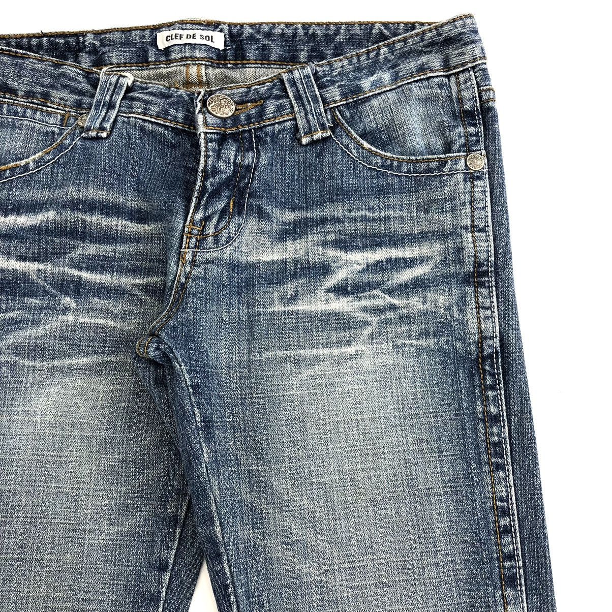 If Six Was Nine × Japanese Brand × Le Grande Bleu (L.G.B.) Y2K Clef de Sol Flared Jeans Distressed Bootcut Denim Pants Size 29" - 6 Thumbnail