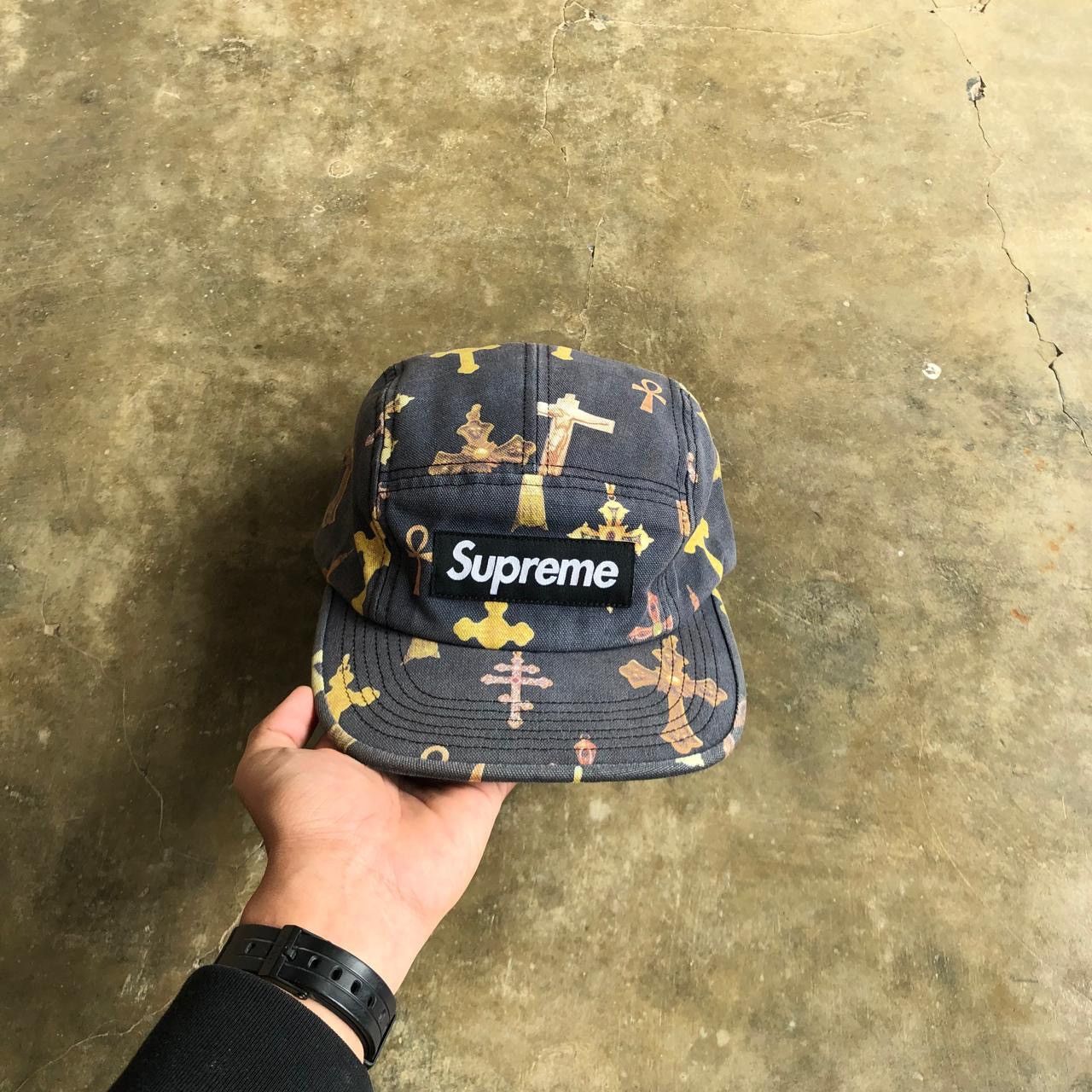 Supreme SS 13 Supreme Crosses Camp Cap Black Washed Size ONE SIZE - 3 Thumbnail