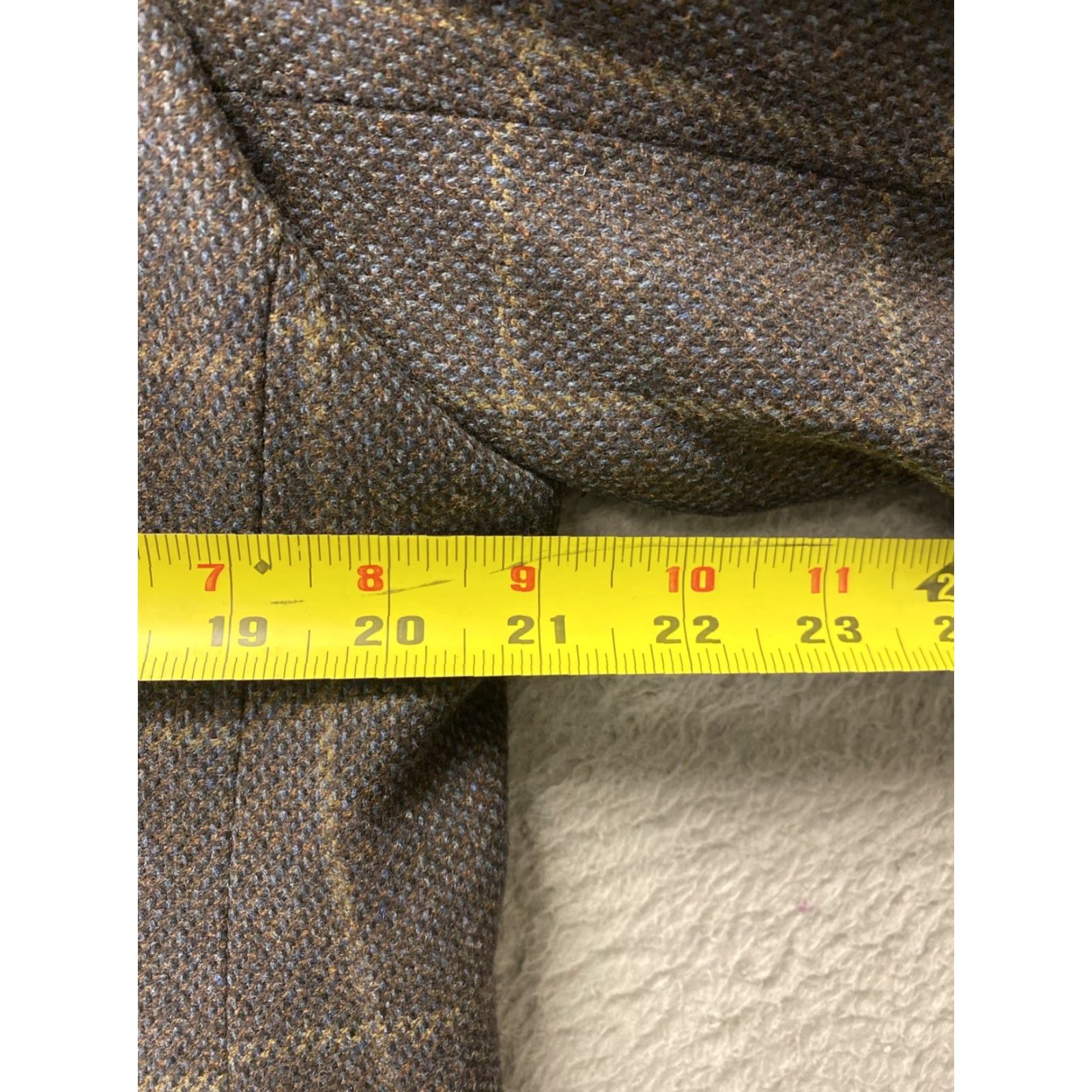 Hugo Boss Hugo Boss Blazer Mens 42L Brown Tweed Three-Button Sport Coat Check Regular Fit Double-Vented Size 42L - 5 Thumbnail