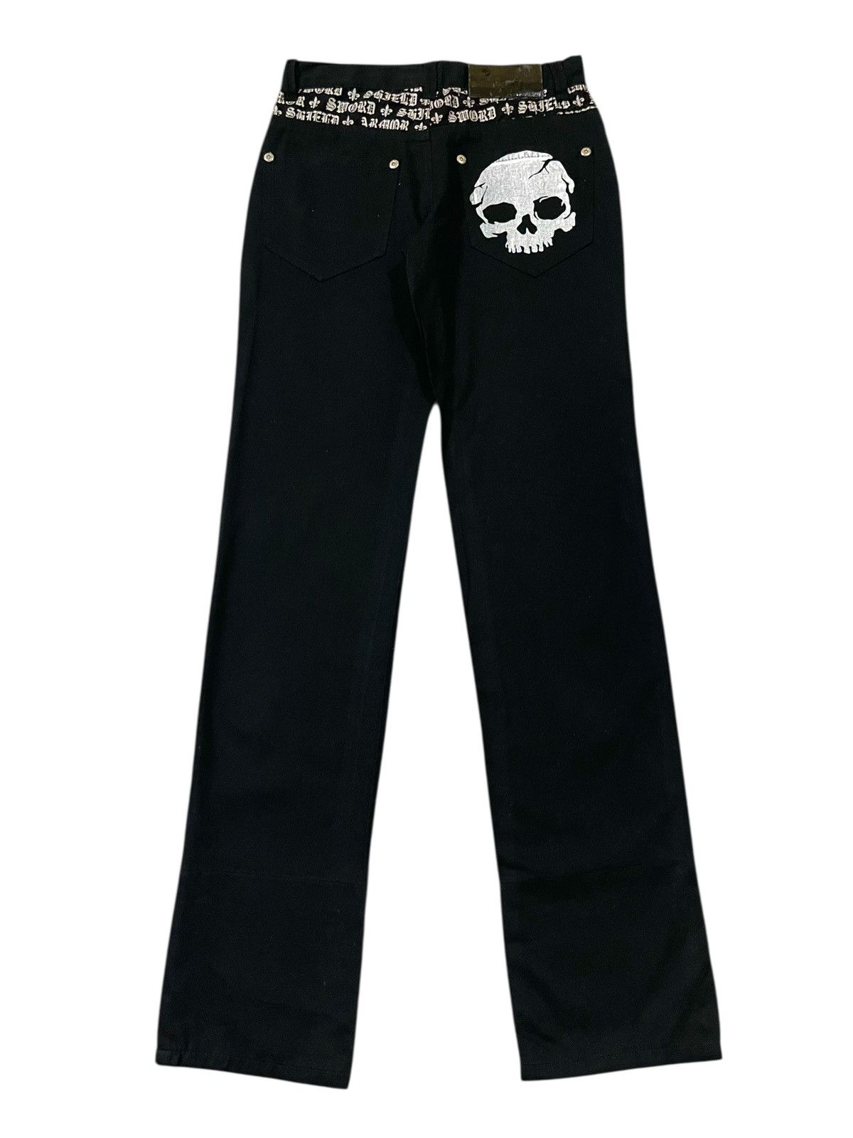 14th Addiction Y2k Japan Stage Mischivous Skull Graphic Gothic Text Pants Size US 29 - 2 Thumbnail