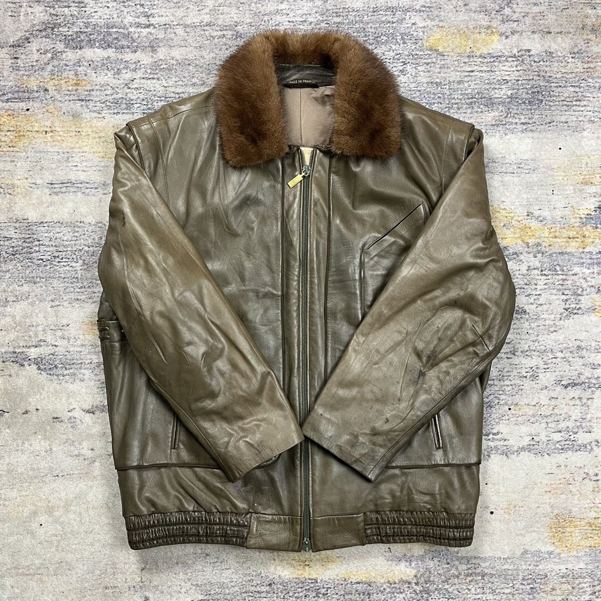 Zilli Vintage 90s Zilli philippe leather Jacket fur collar Size US M / EU 48-50 / 2 - 6 Thumbnail