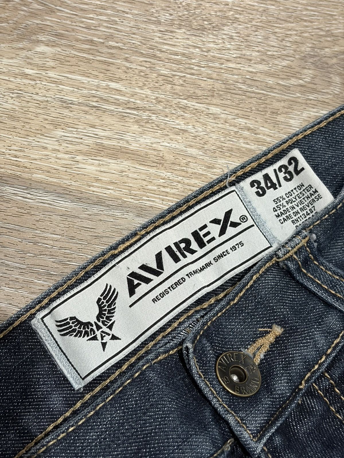 Avirex Avirex Embroidered Pocket Relaxed Fit Jeans Wide Leg Y2K Size US 34 / EU 50 - 7 Thumbnail
