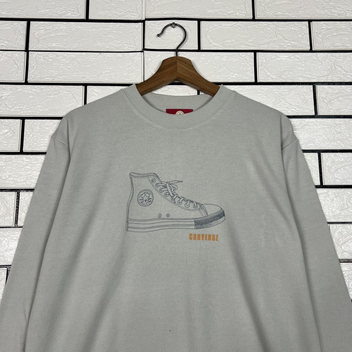 Converse CONVERSE Shoes Big Logo Crewneck Sweatshirt #4097-C186 Size US L / EU 52-54 / 3 - 2 Thumbnail