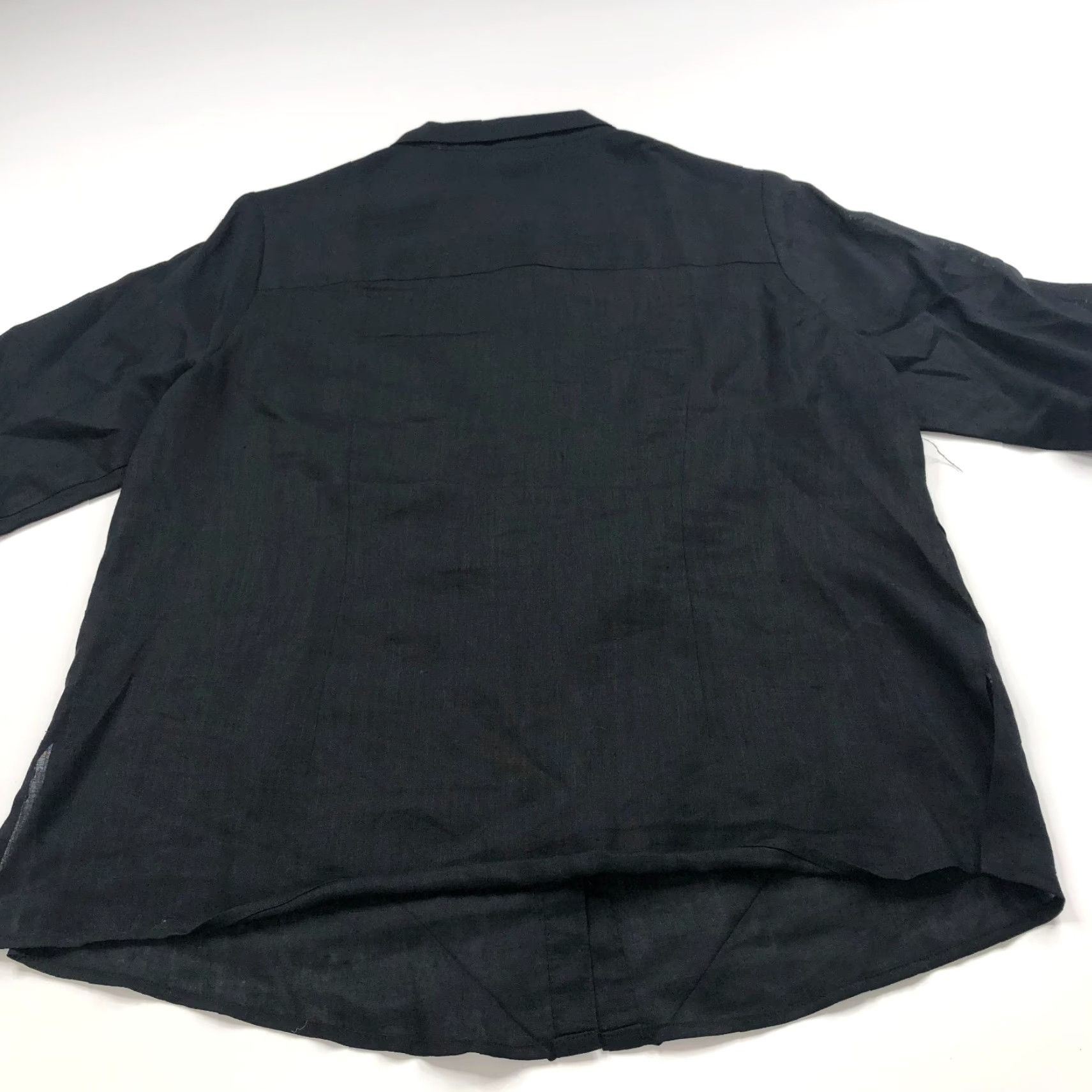 Vintage VINTAGE Saint Tropez West Shirt 1X Long Sleeve Linen Black Striped Button-Up Womens Plus Size XL / US 12-14 / IT 48-50 - 6 Thumbnail