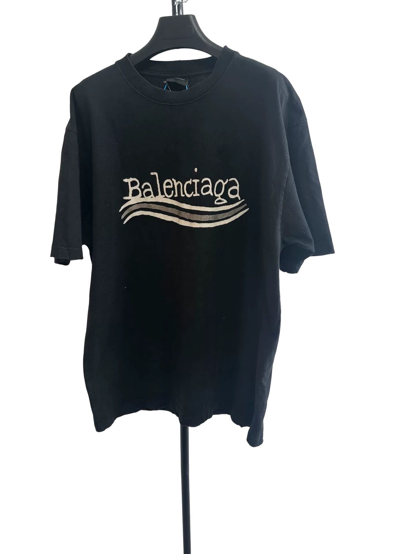 Balenciaga Balenciaga Wave Logo Graphic T-Shirt S Size US S / EU 44-46 / 1 - 1 Thumbnail