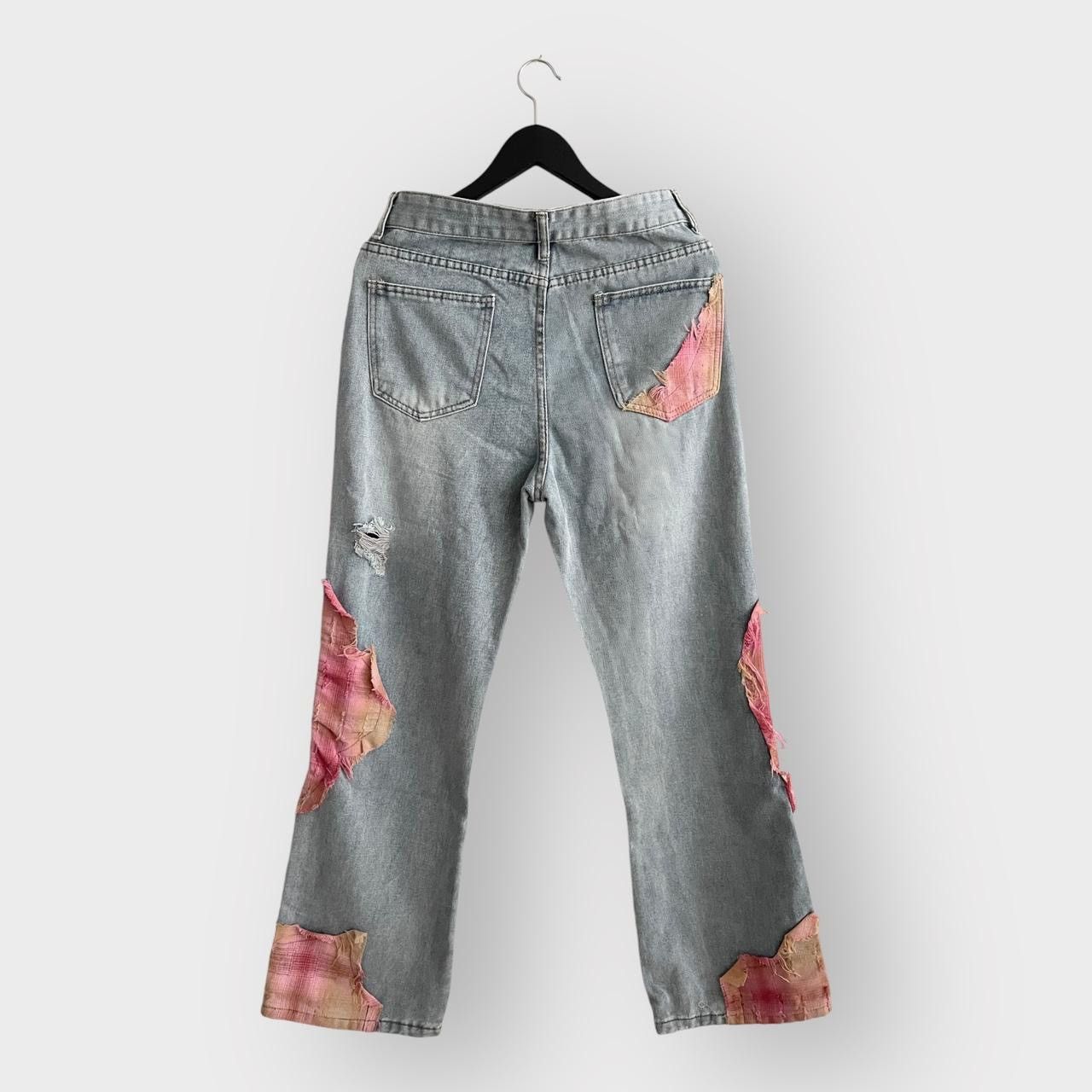 Japanese Brand STEAL! Japan Y2K Flannel Boro Patches Denim Jeans Size US 31 - 3 Thumbnail