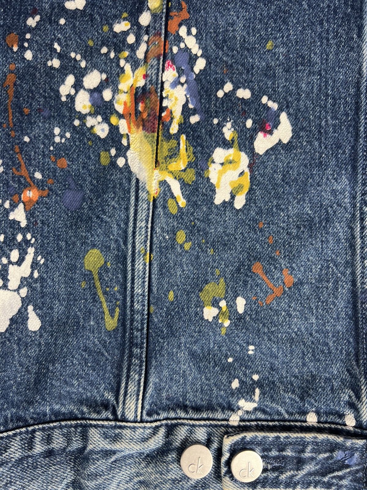 Calvin Klein Calvin Klein Paint Splatter Denim Jacket (Size L) – Unworn Size US L / EU 52-54 / 3 - 11 Thumbnail